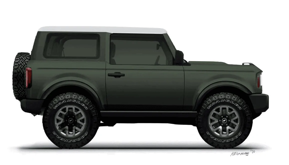 Ford Bronco Bronco 2 Door preview renderings (with white top) 1584558178633