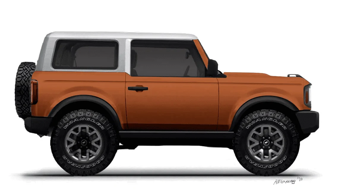 Ford Bronco Bronco 2 Door preview renderings (with white top) 1584559457020