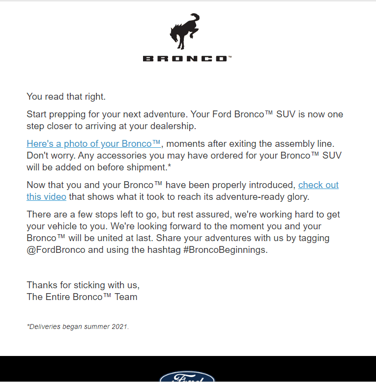 Ford Bronco "in Production" purgatory 1682562113216