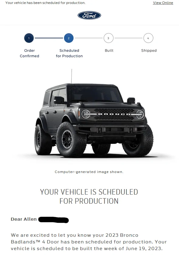 Ford Bronco 📬 4/27/23 Scheduling emails now arriving! 1682604962987