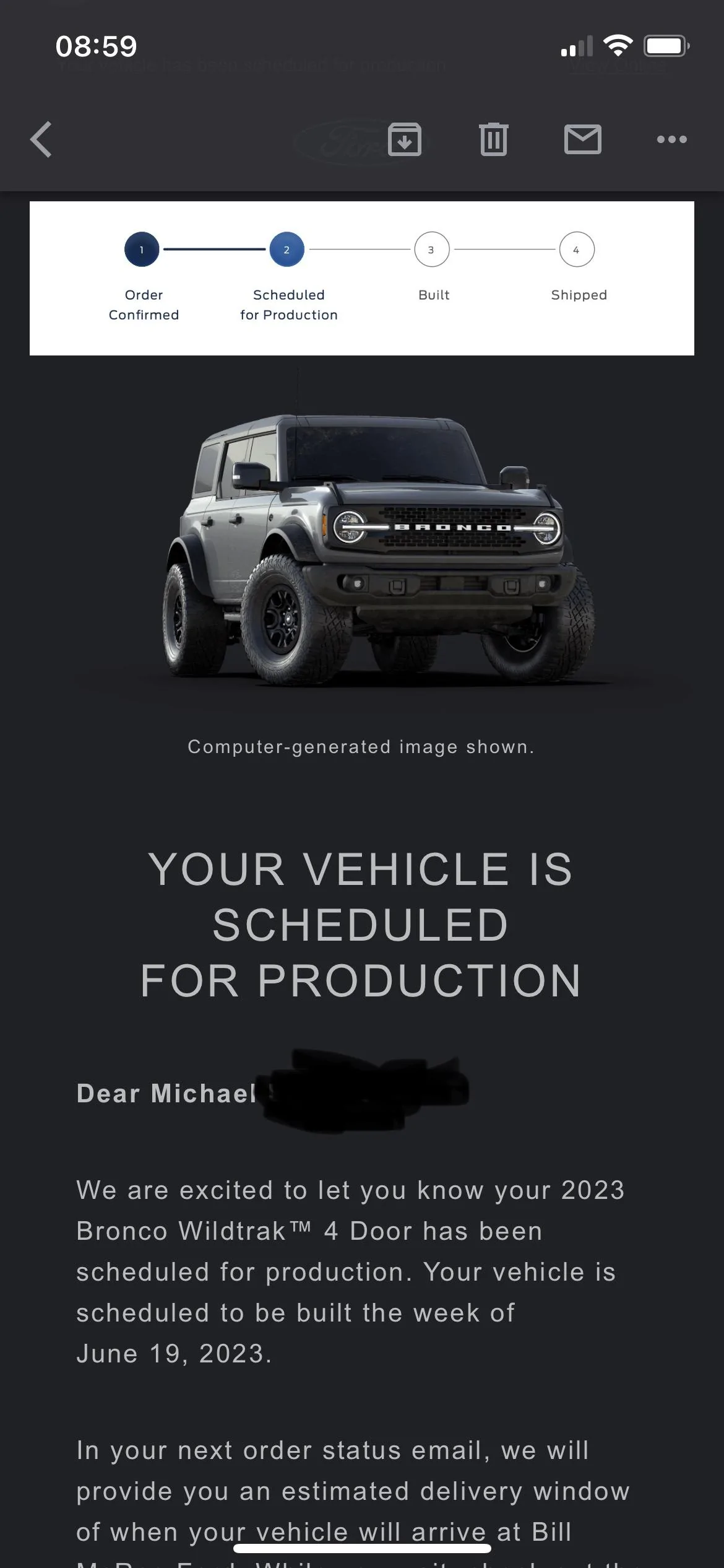 Ford Bronco 📬 4/27/23 Scheduling emails now arriving! DB366D9F-49C6-4196-B787-B18588410A29