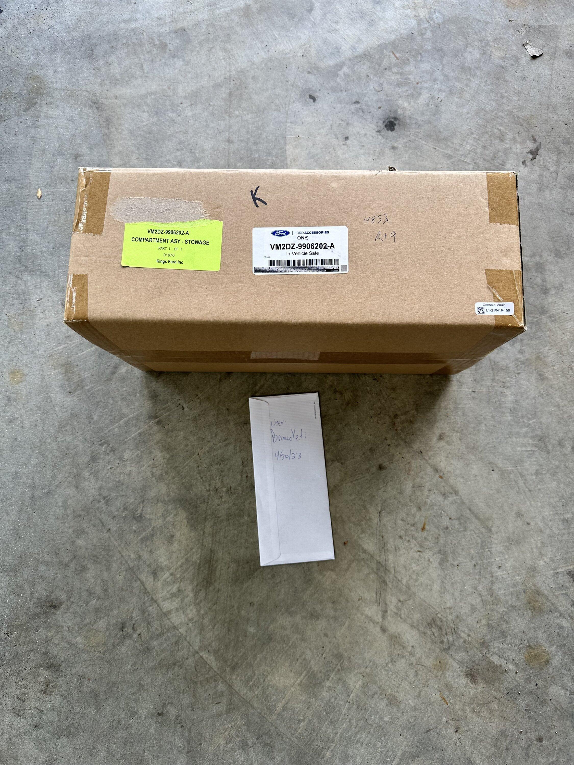 Ford Bronco FS: OEM In Vehicle Safe IMG_8090