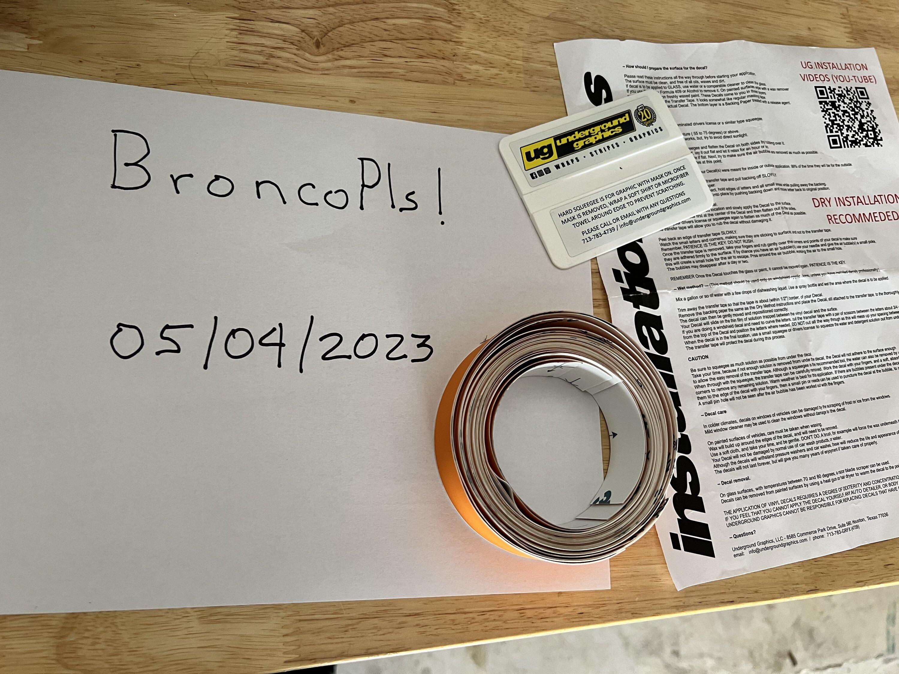 Ford Bronco Underground Graphics - 2 Door Orange spear stripe kit IMG_3956