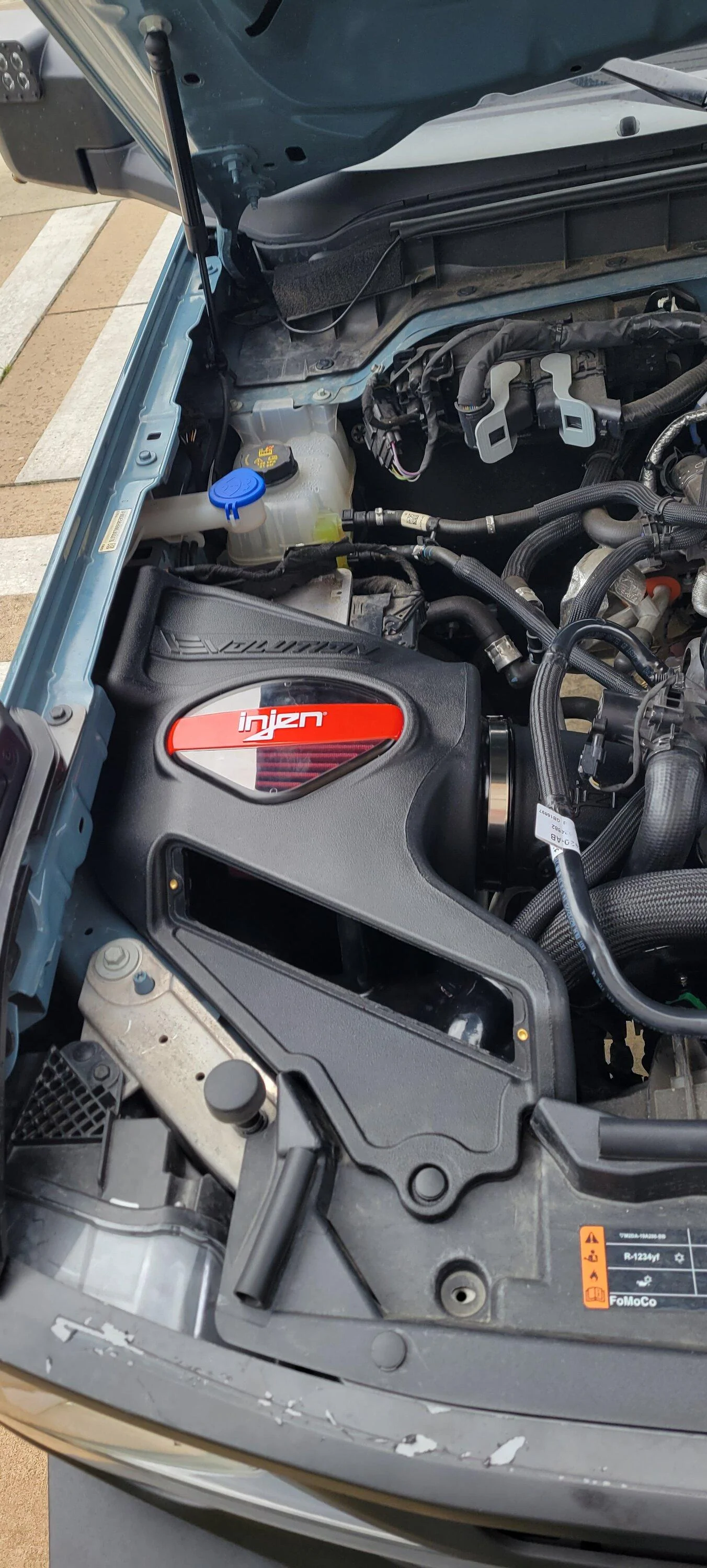 Ford Bronco Injen intake installed on 2.3 Bronco 20230504_163010
