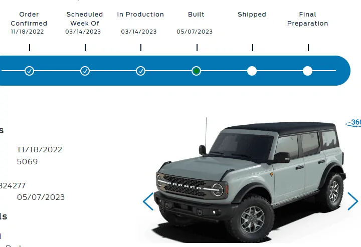 Ford Bronco 03/13/2023 Build Week 1683551449768