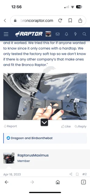 Ford Bronco Hardtop to soft top bracket. Bronco Soft Top Bracket Pic