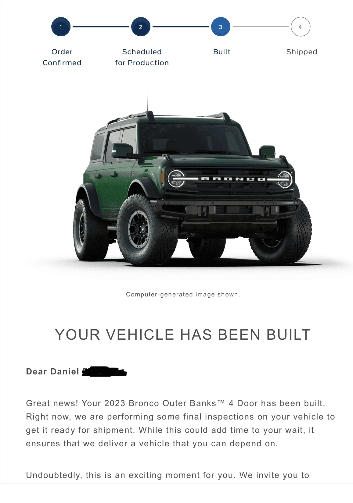 Ford Bronco 4/24/2023 Build Week 1683574112225