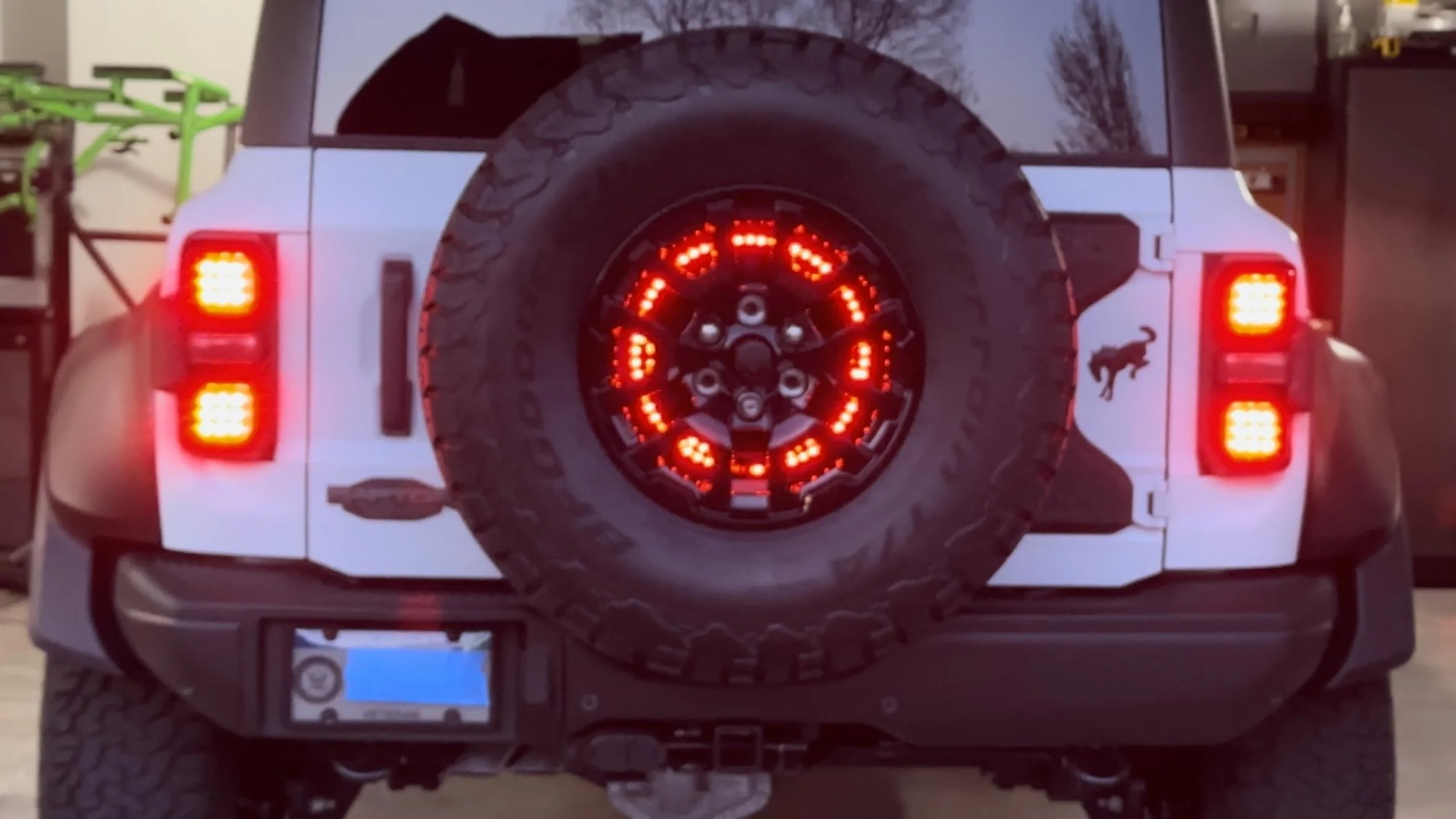 Ford Bronco Oracle Lighting Spare Tire LED 3rd Brake Light install + demo video on Bronco Raptor IMG_9368