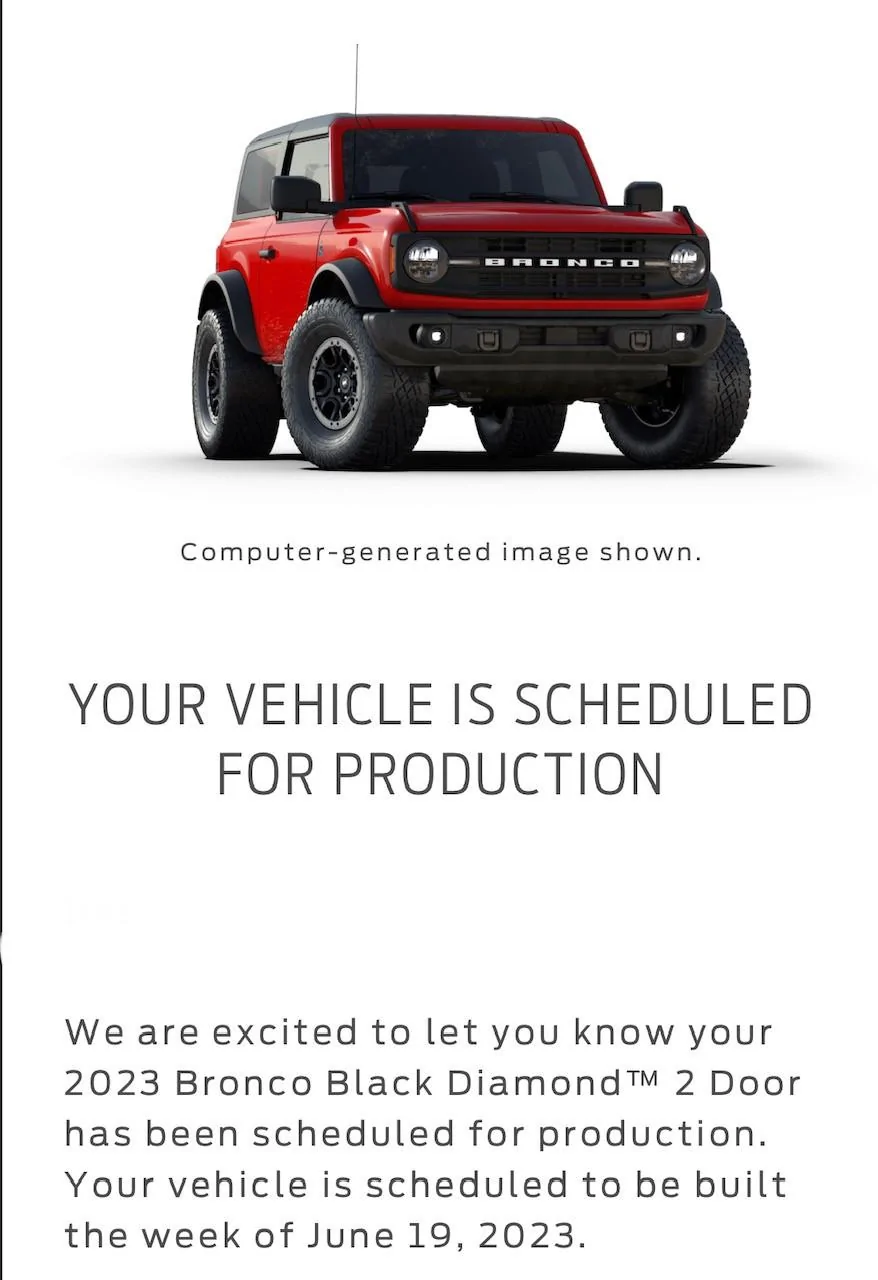 Ford Bronco 📬 5/11/23 Scheduling Emails Now Arriving! Bronco
