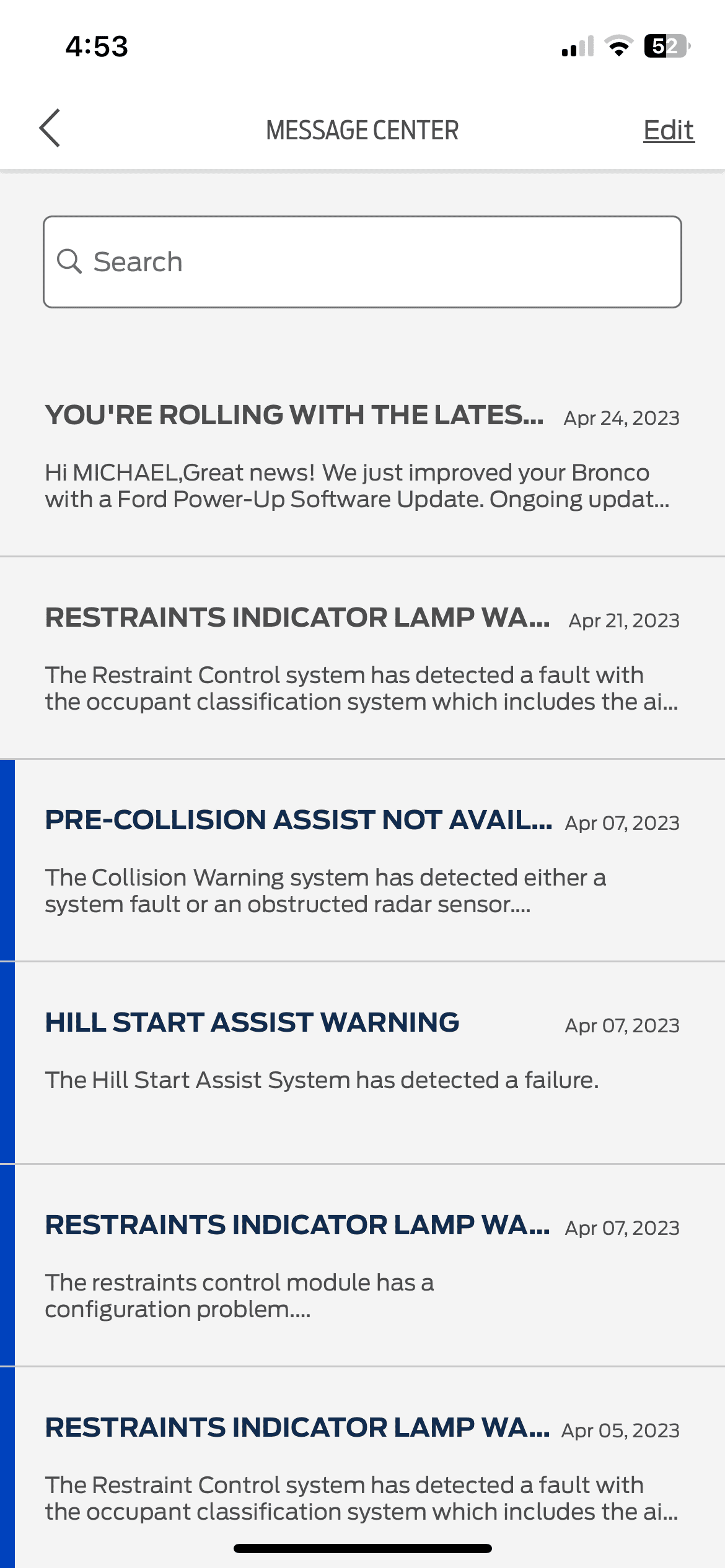 Ford Bronco Fragile electronic junk? Post-crash error codes issue 07B3508A-E829-48F3-A245-8DC9E10D5842