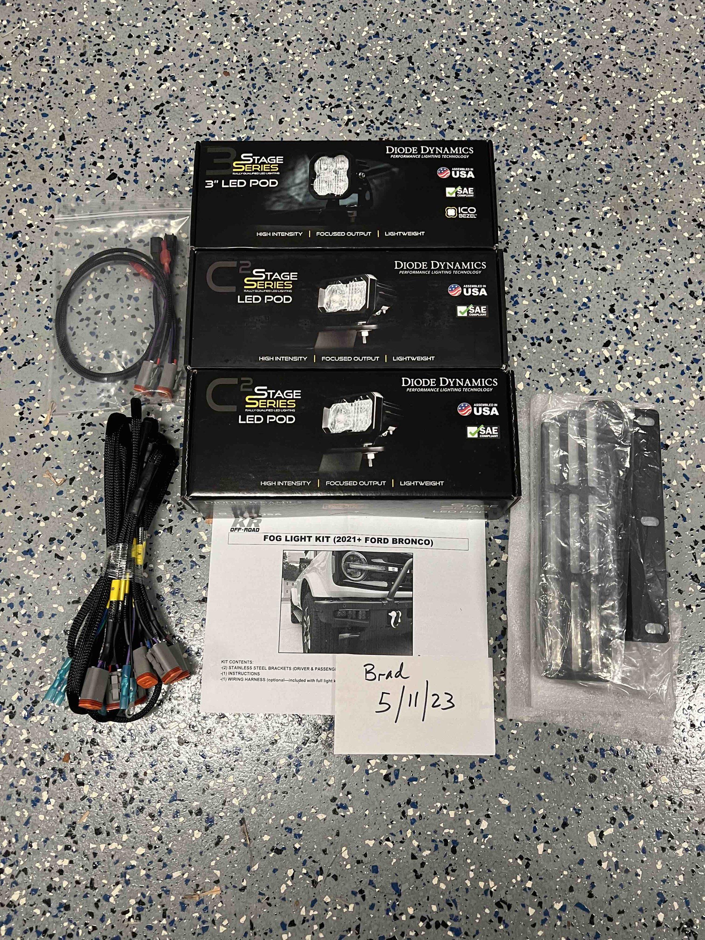 Ford Bronco New Diode Dynamic Triple Fog Light Kit DDFL