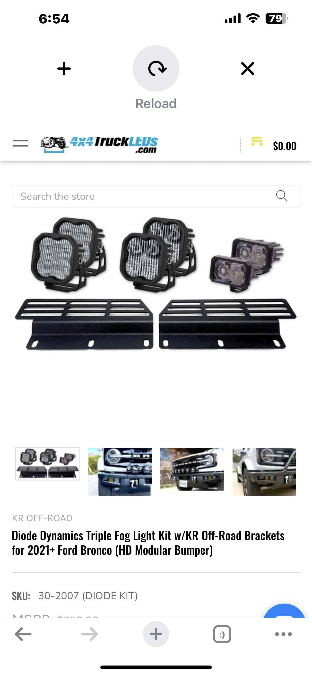 Ford Bronco New Diode Dynamic Triple Fog Light Kit DD kit