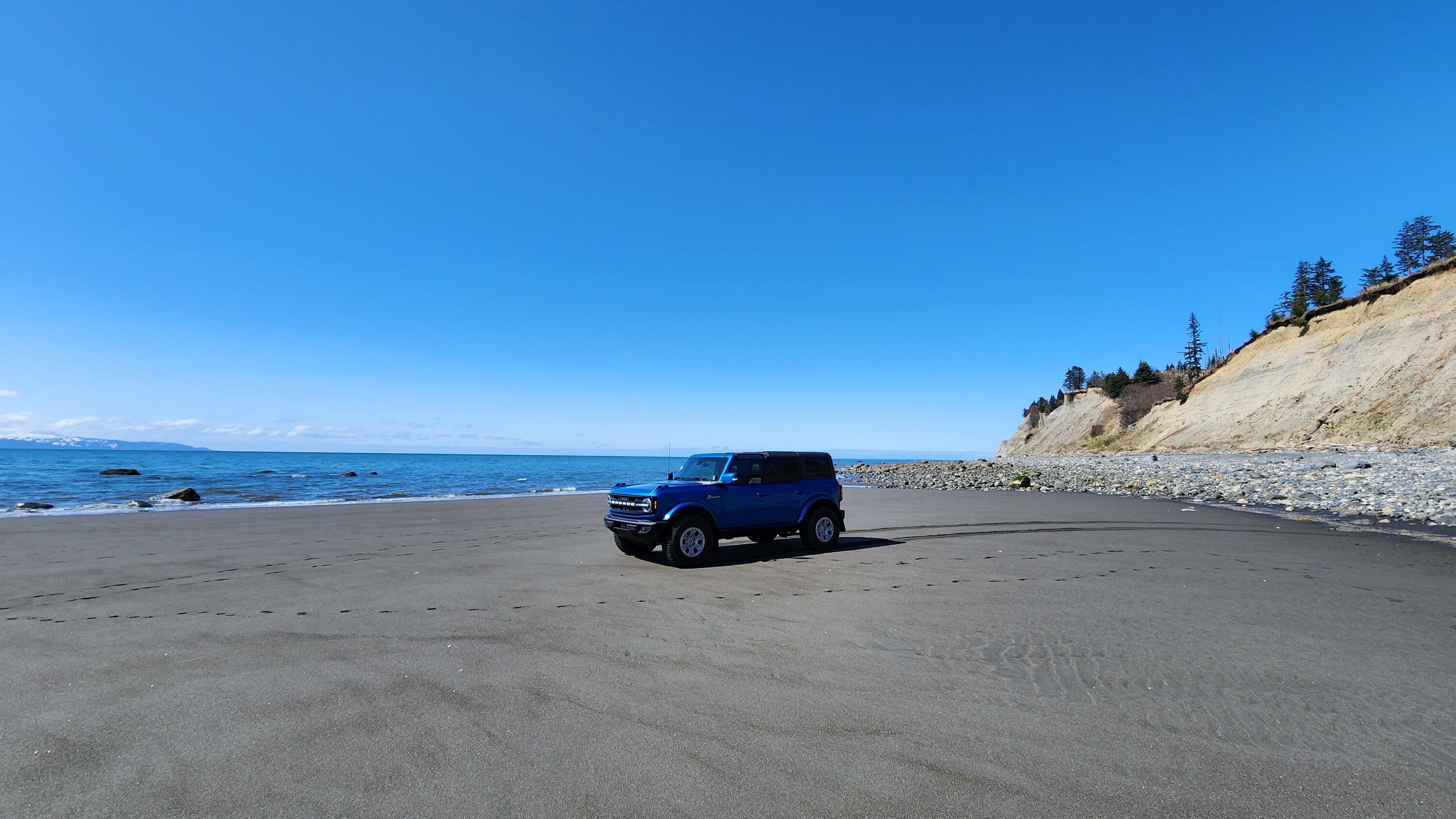 Ford Bronco On the beach in Homer, Alaska 20230513_124126