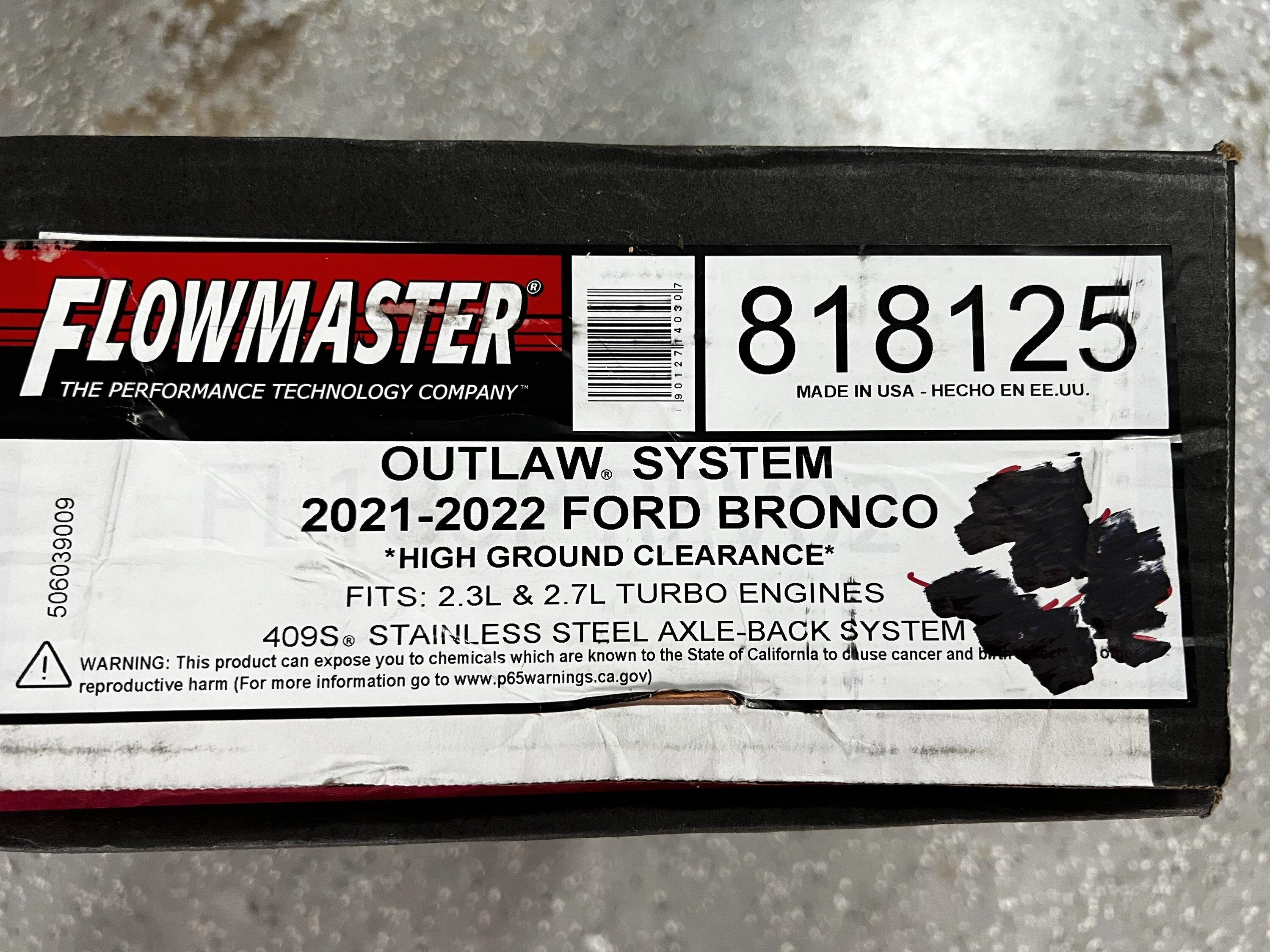 Ford Bronco FLOWMASTER OUTLAW AXLE-BACK EXHAUST IMG_1505