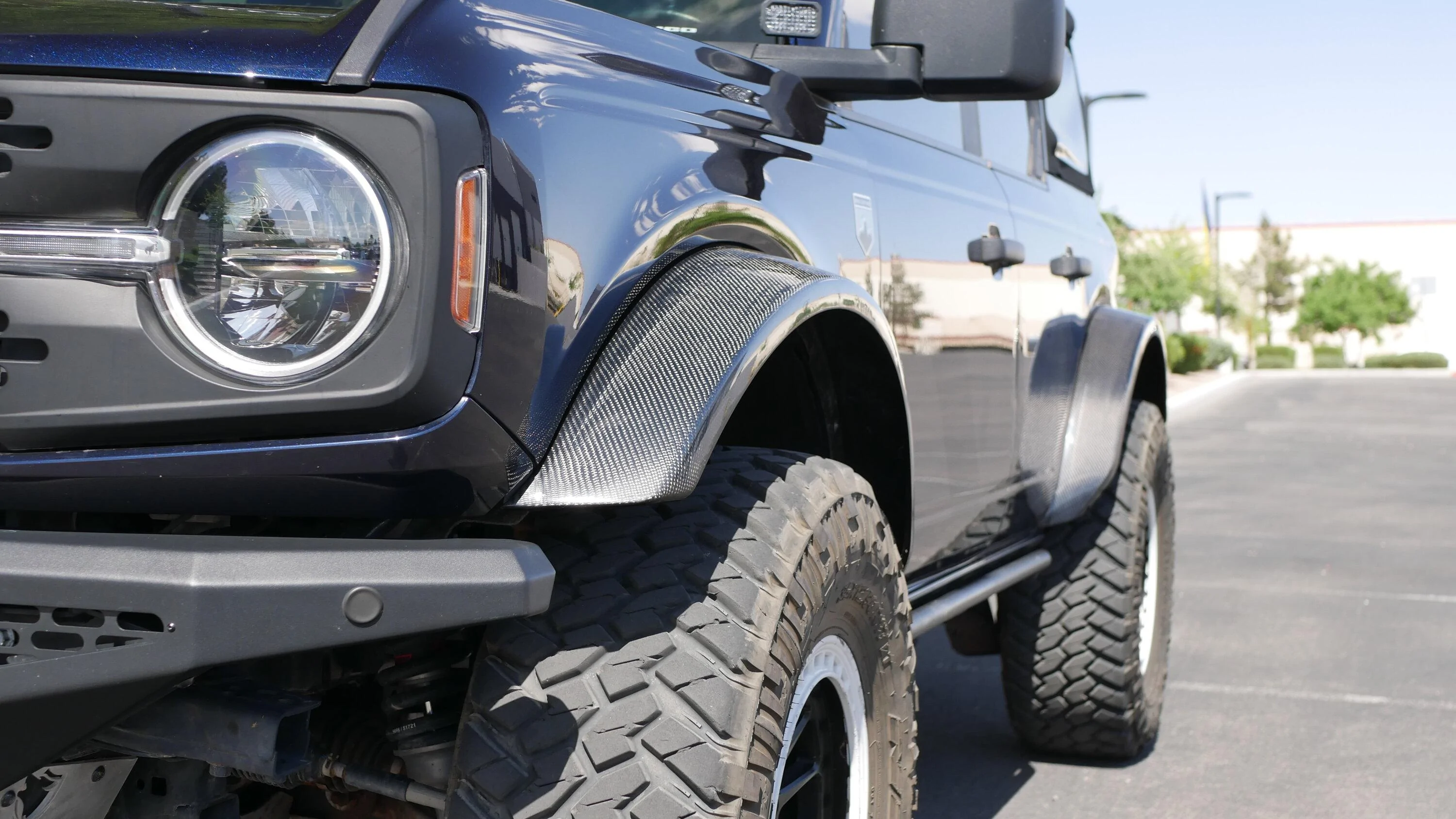 Ford Bronco Installed Carbon Fiber Fender Flares by Composite Offroad Parts from Lobo Off-Road P1060686