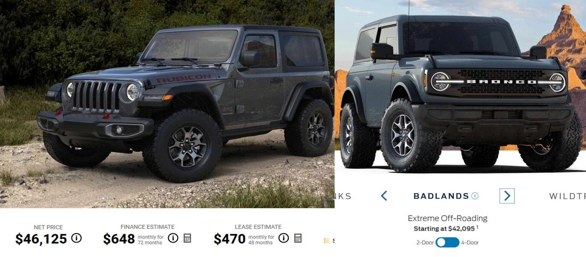 Ford Bronco APPLES (BRONCO) VS ORANGES (WRANGLER) compar