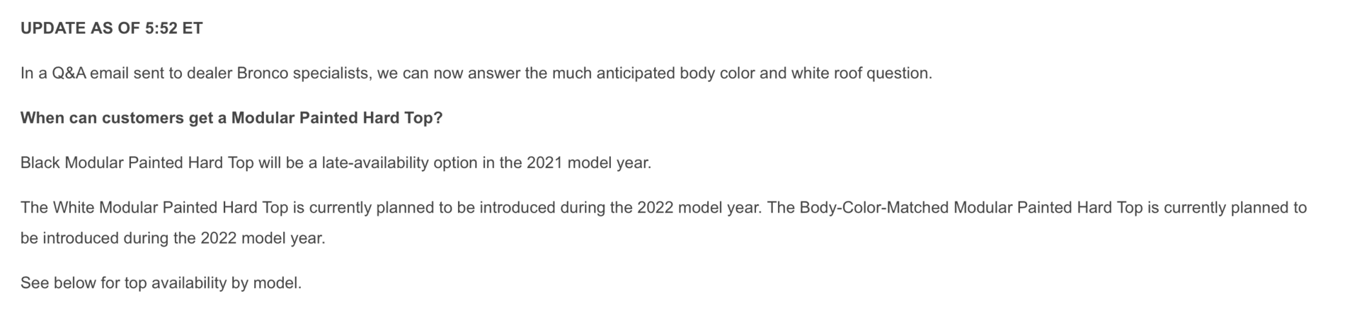 Ford Bronco White hard top for 2022 Bronco confirmed Screen Shot 2020-10-22 at 3.20.38 PM