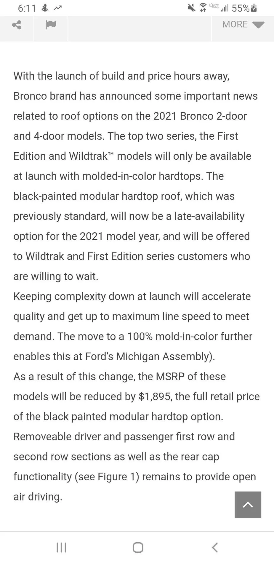 Ford Bronco White hard top for 2022 Bronco confirmed Screenshot_20201022-181130_Chrom