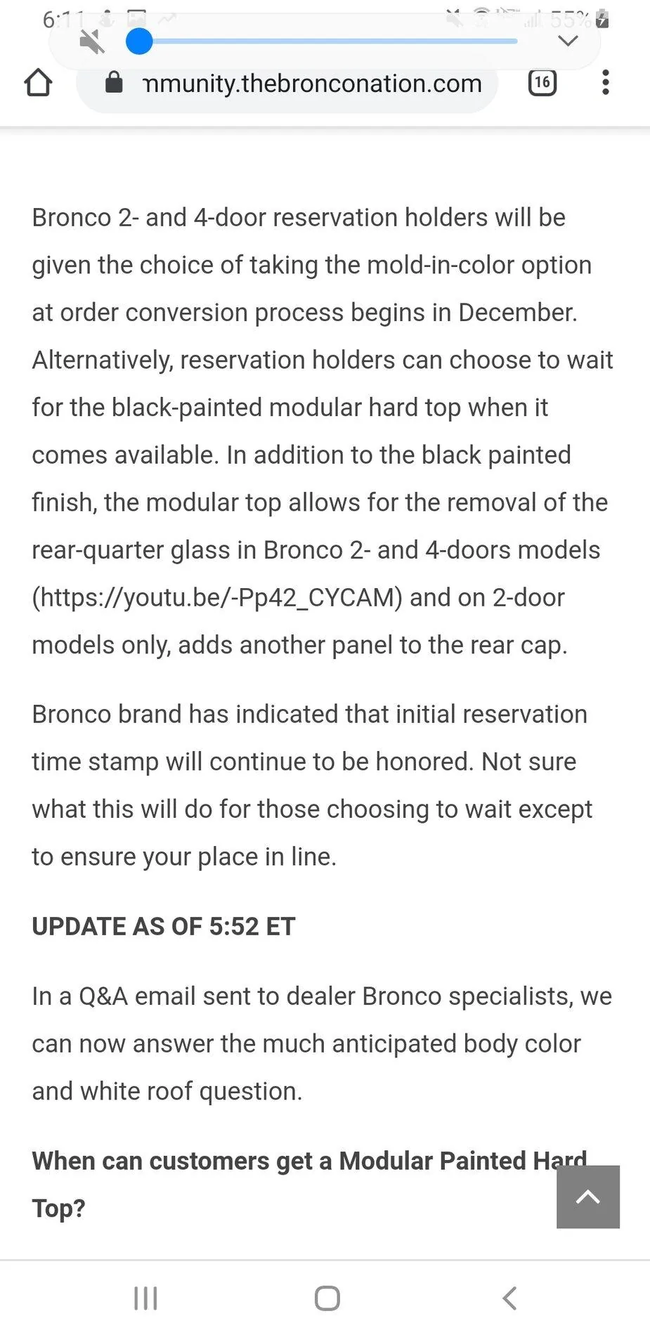 Ford Bronco White hard top for 2022 Bronco confirmed Screenshot_20201022-181156_Chrom