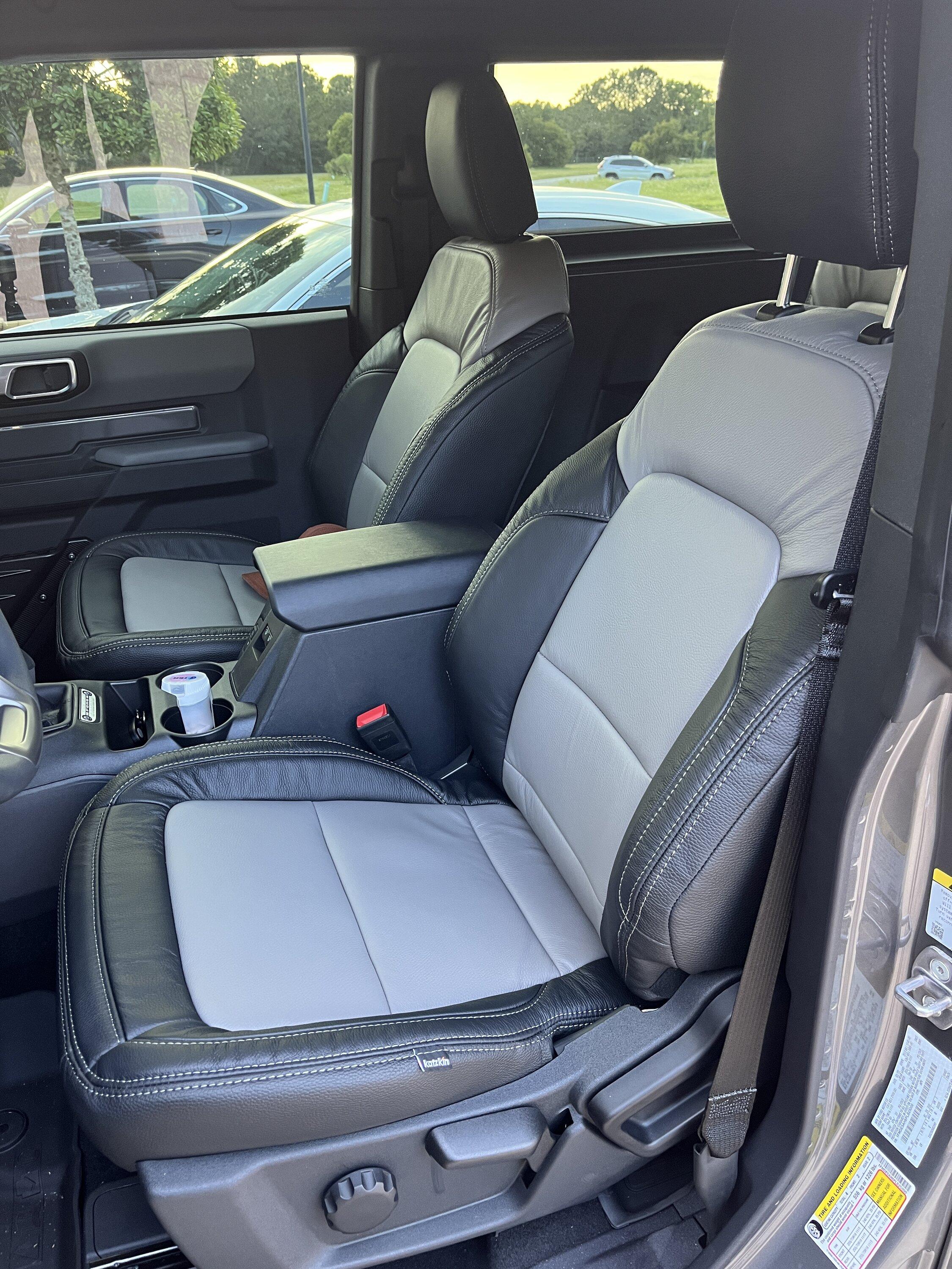 Ford Bronco Katzkin Tuscan Leather Seats installed IMG_4929.JPG