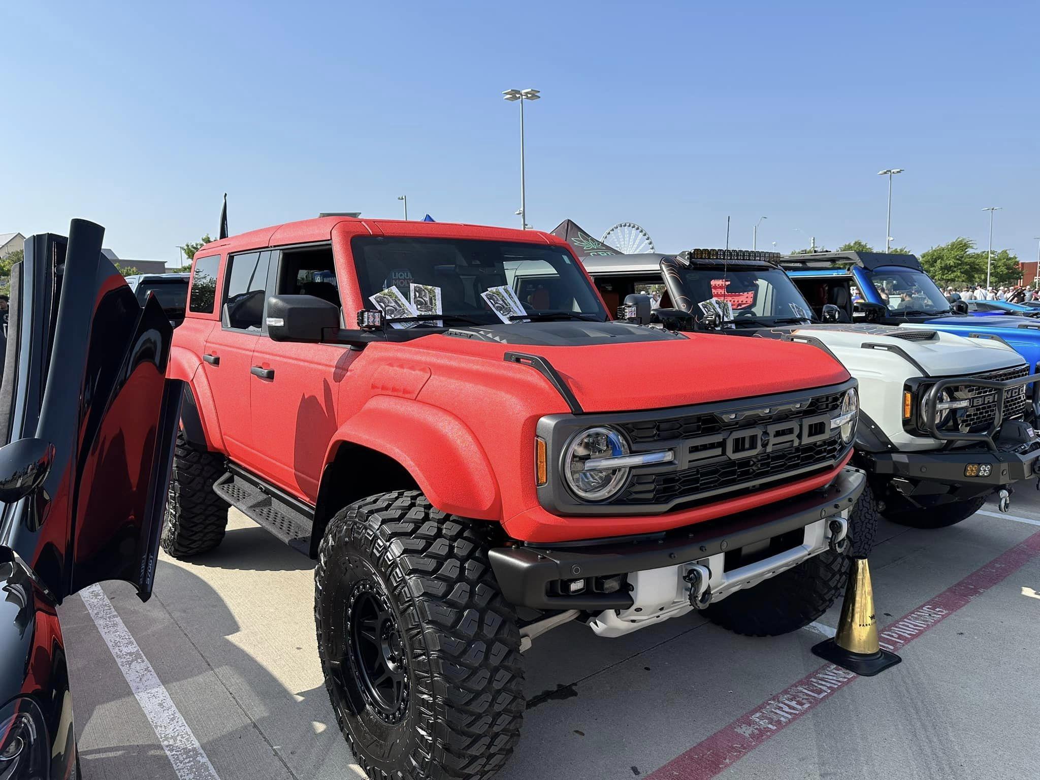 Ford Bronco Red bed liner sprayed Bronco Raptor 342633540_254353987069803_6760466681120436593_n