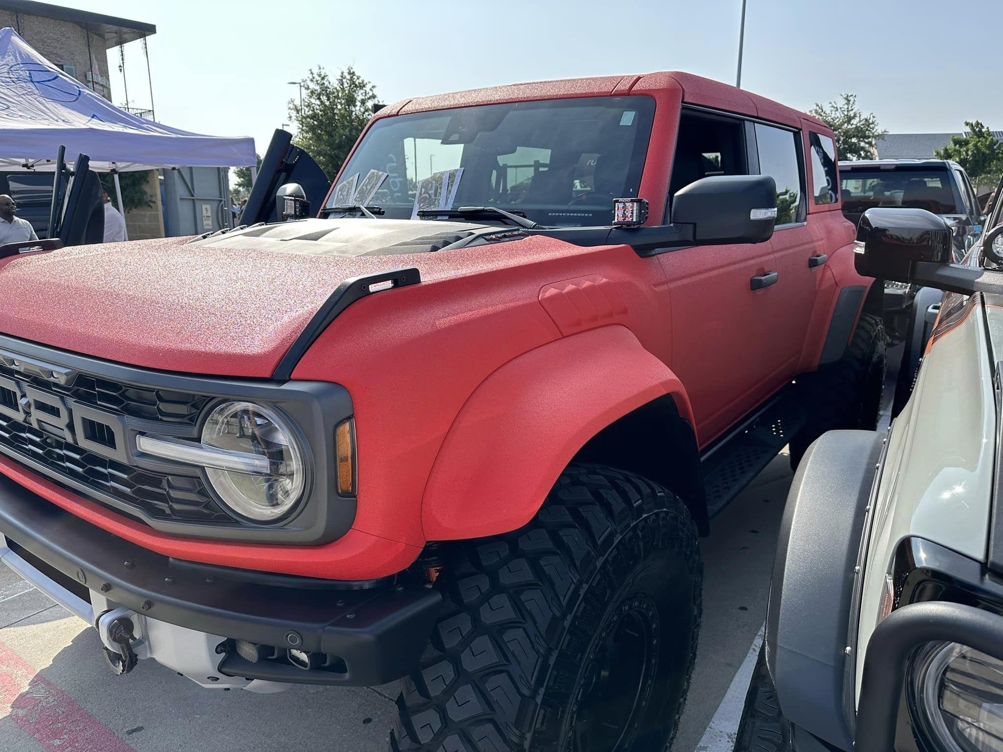 Ford Bronco Red bed liner sprayed Bronco Raptor 345036670_3444597865808128_1673223943086185066_n