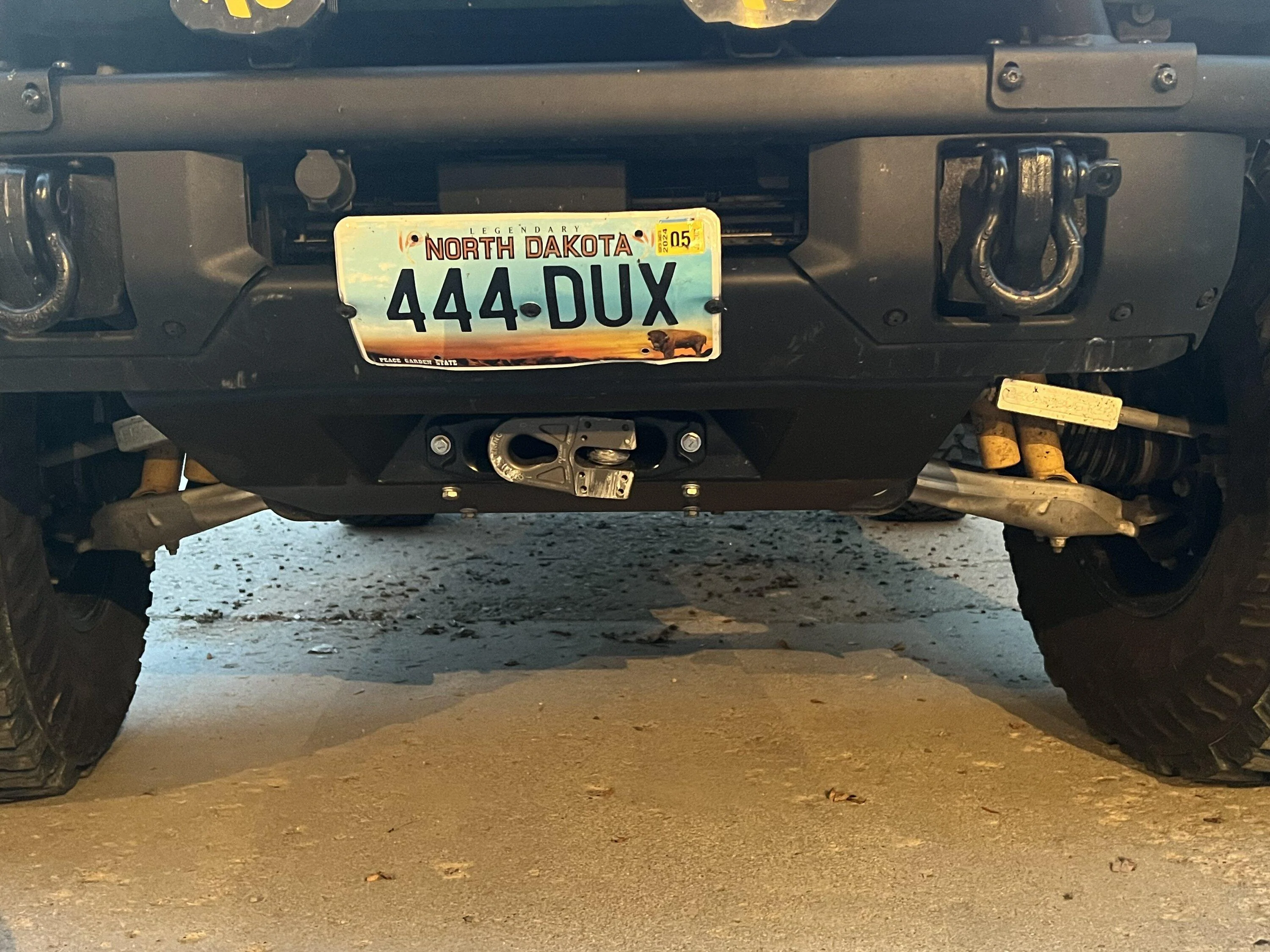 Ford Bronco Lobo hidden winch mount installed IMG_3406