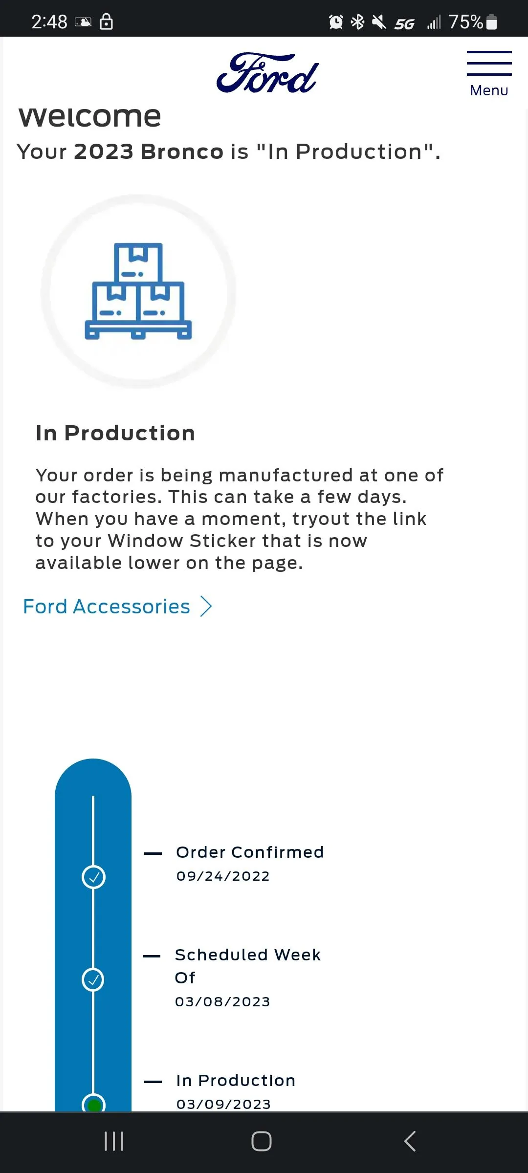Ford Bronco 3/20/2023 Build Week with spreadsheet Screenshot_20230518_144855_Chrom