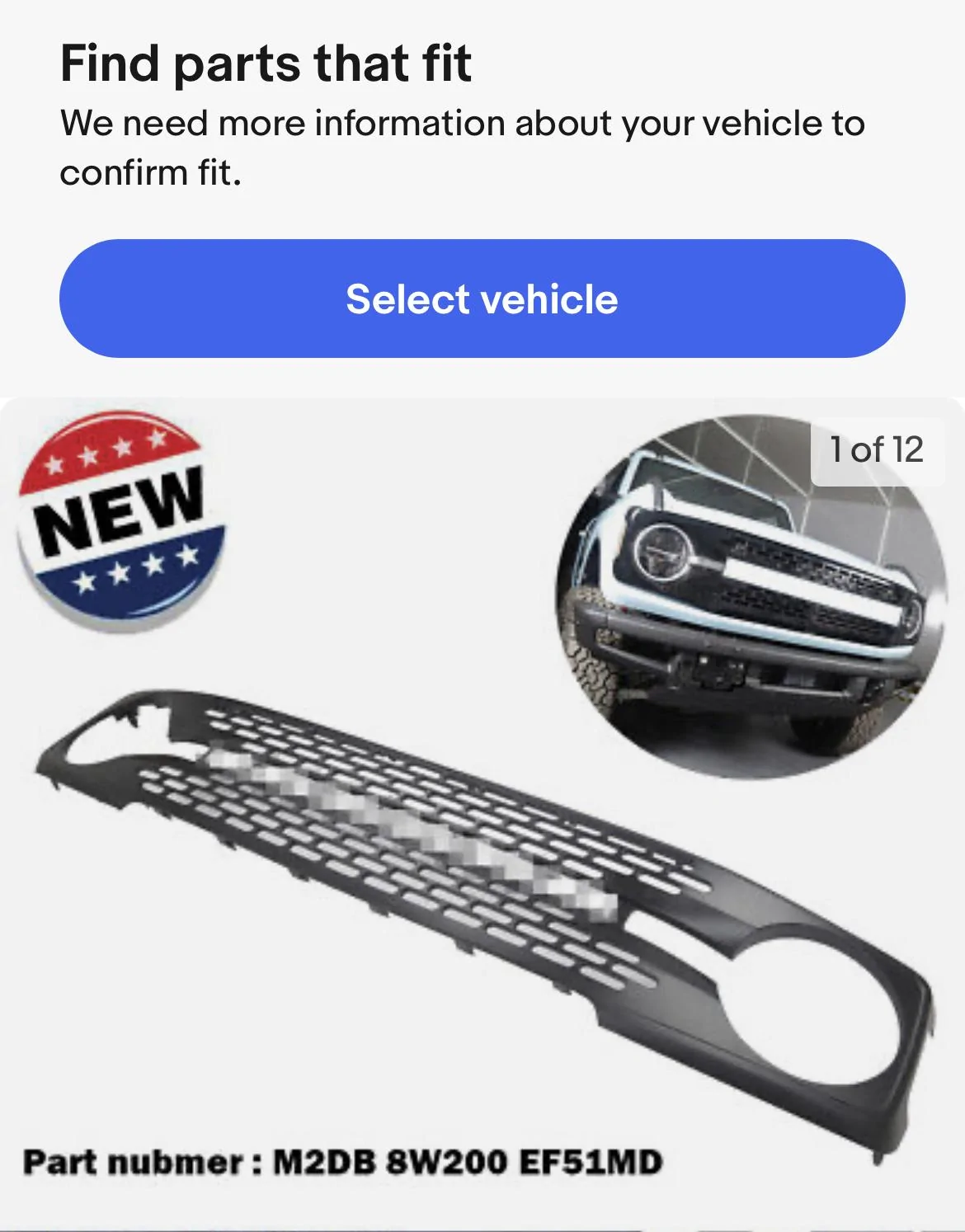 Ford Bronco eBay Wildtrak grill 70FBABDC-F534-4A09-9203-702063D44DAE
