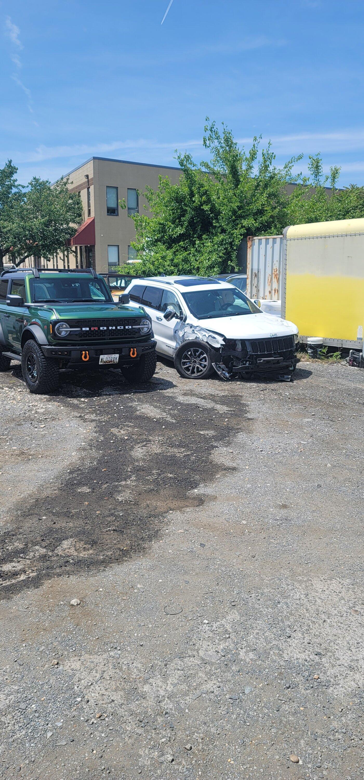 Ford Bronco Hit by a Jeep running from police. Is this a total? 20230520_122553-