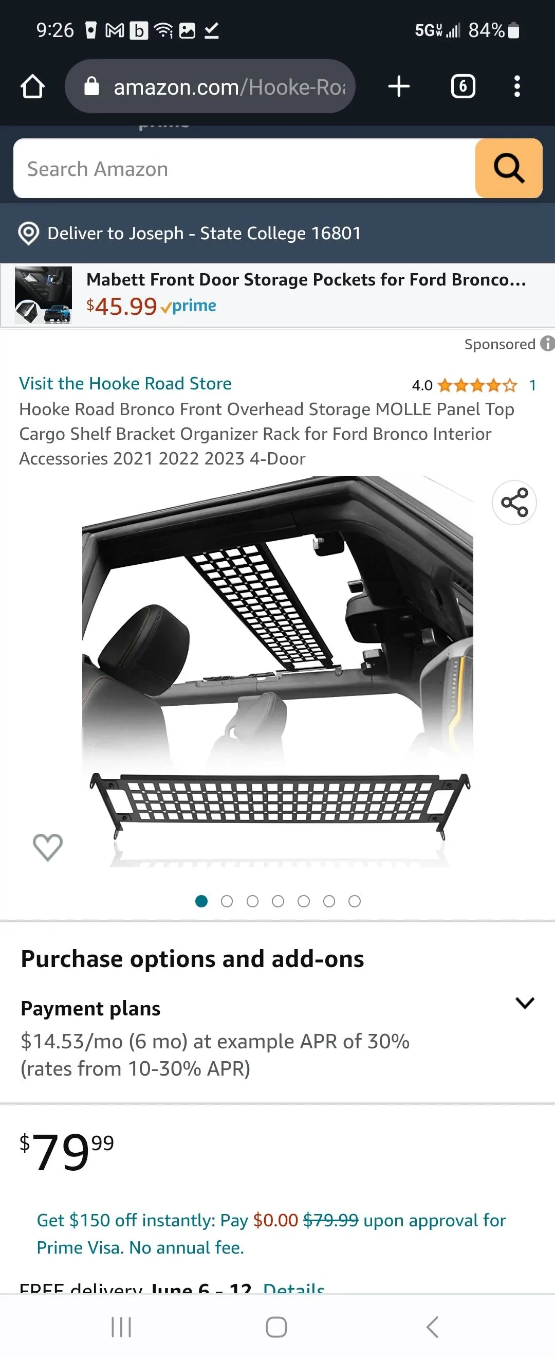 Ford Bronco Anyone Mabett Front Door Storage Pocket installed? Screenshot_20230527_092650_Chrom