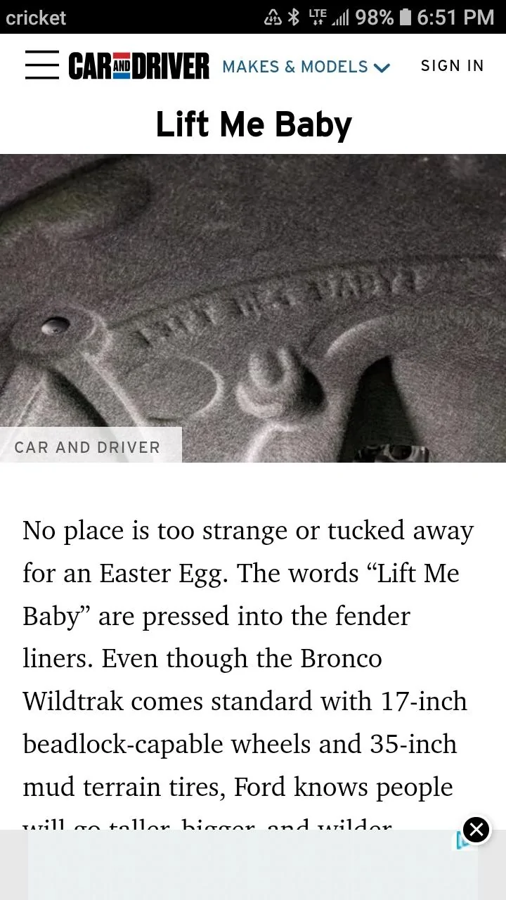 Ford Bronco Bronco Easter Eggs that aren't super obvious? Screenshot_20230527-185157_Chrom