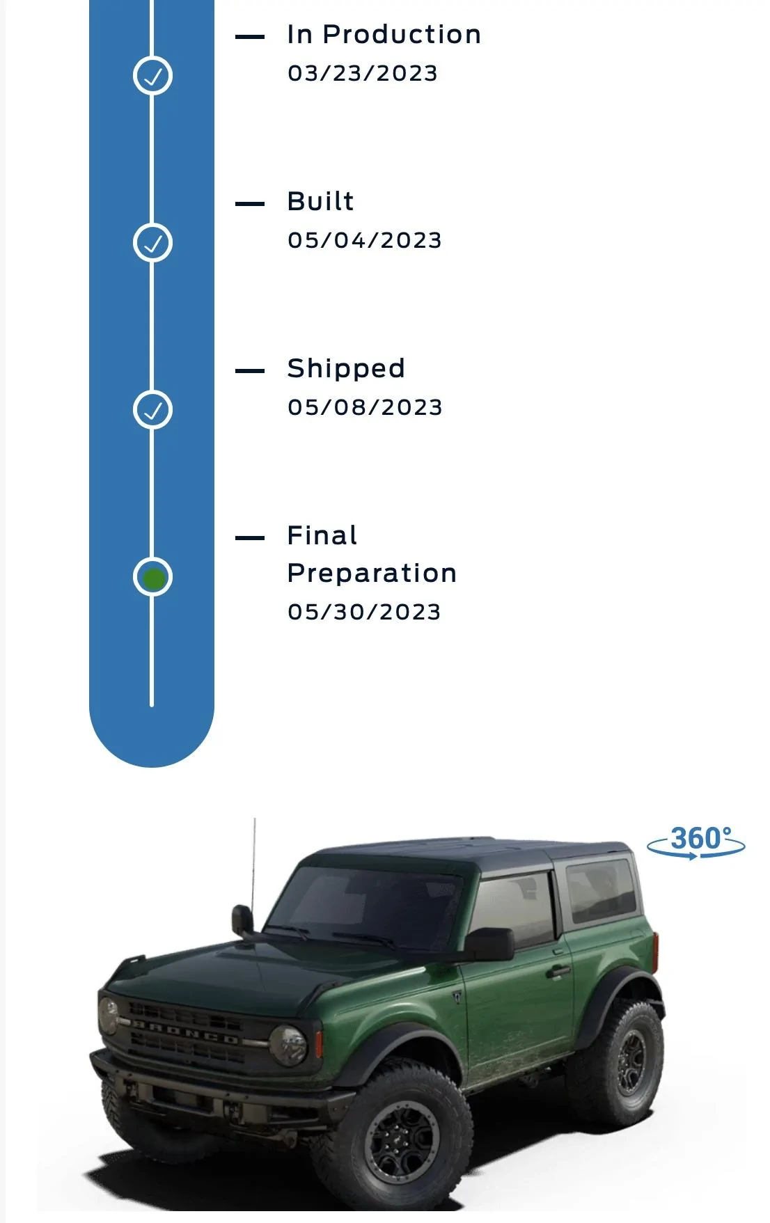 Ford Bronco 3/20/2023 Build Week with spreadsheet IMG_8868
