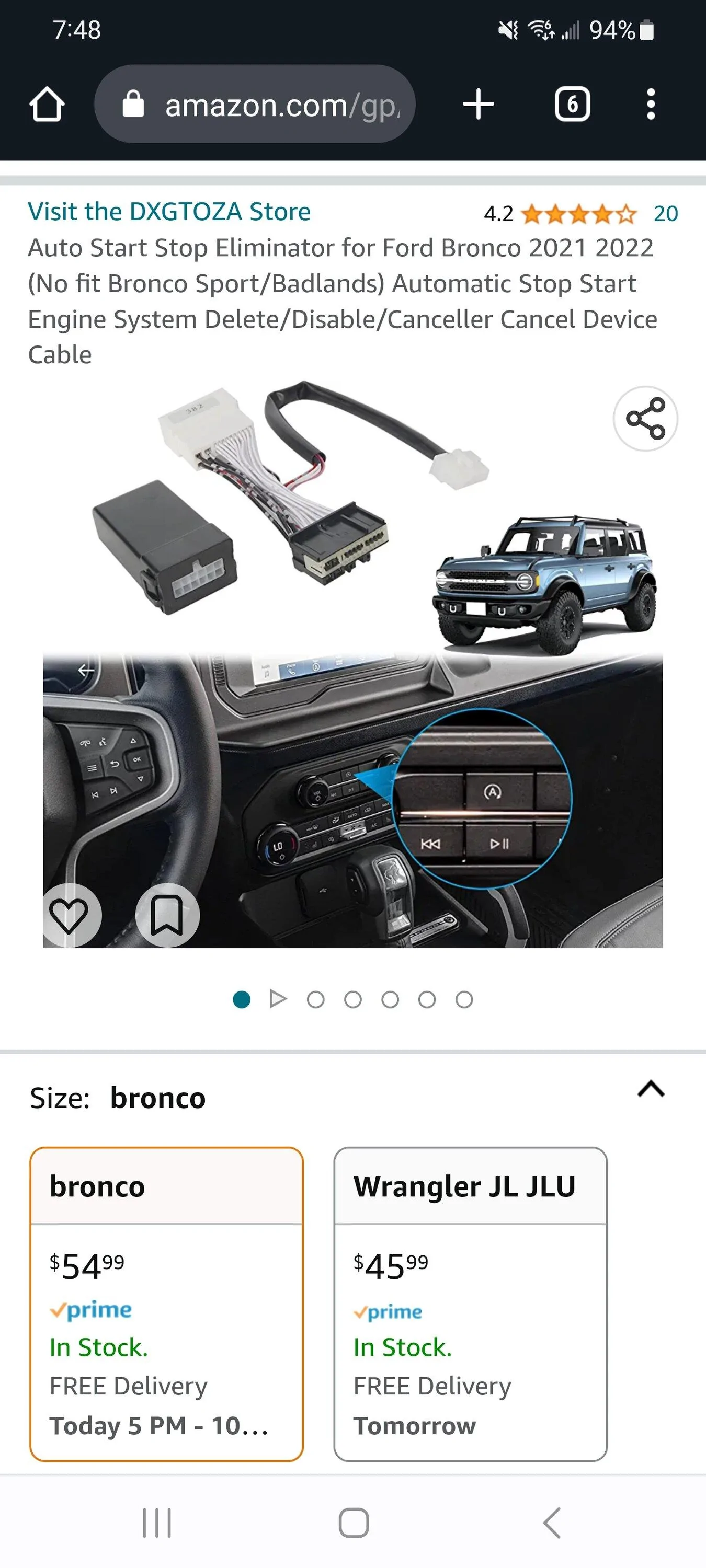 Ford Bronco For Sale: Auto Start Stop Eliminator Start Stop 2