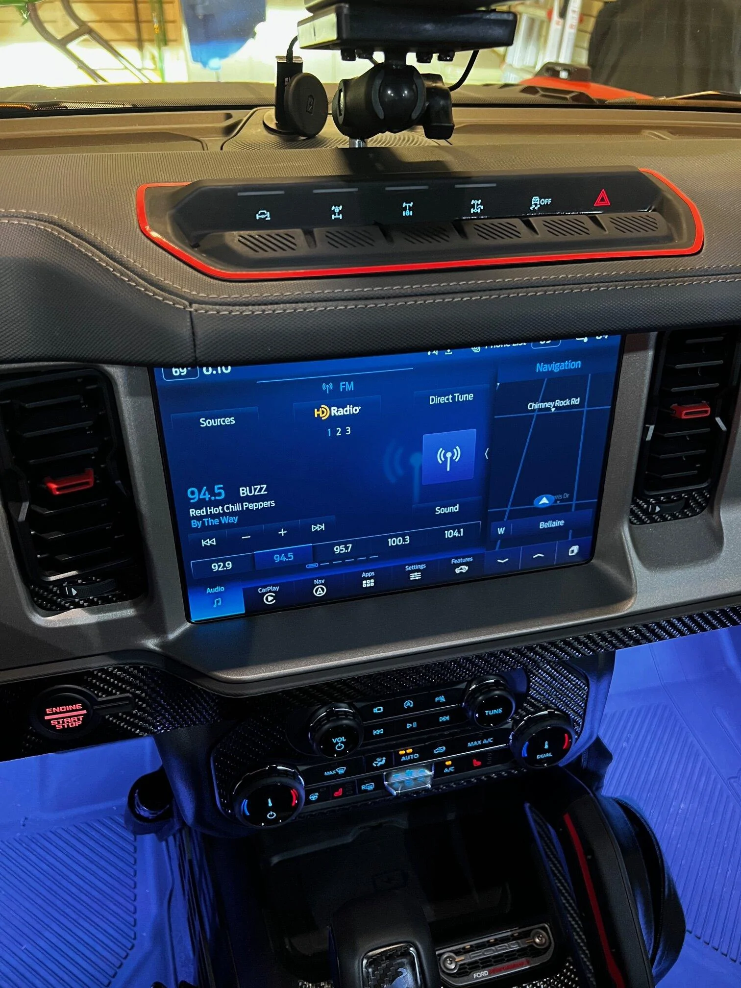 Ford Bronco Interior Code Orange and Carbon Fiber Upgrades in Bronco Raptor IMG_1425