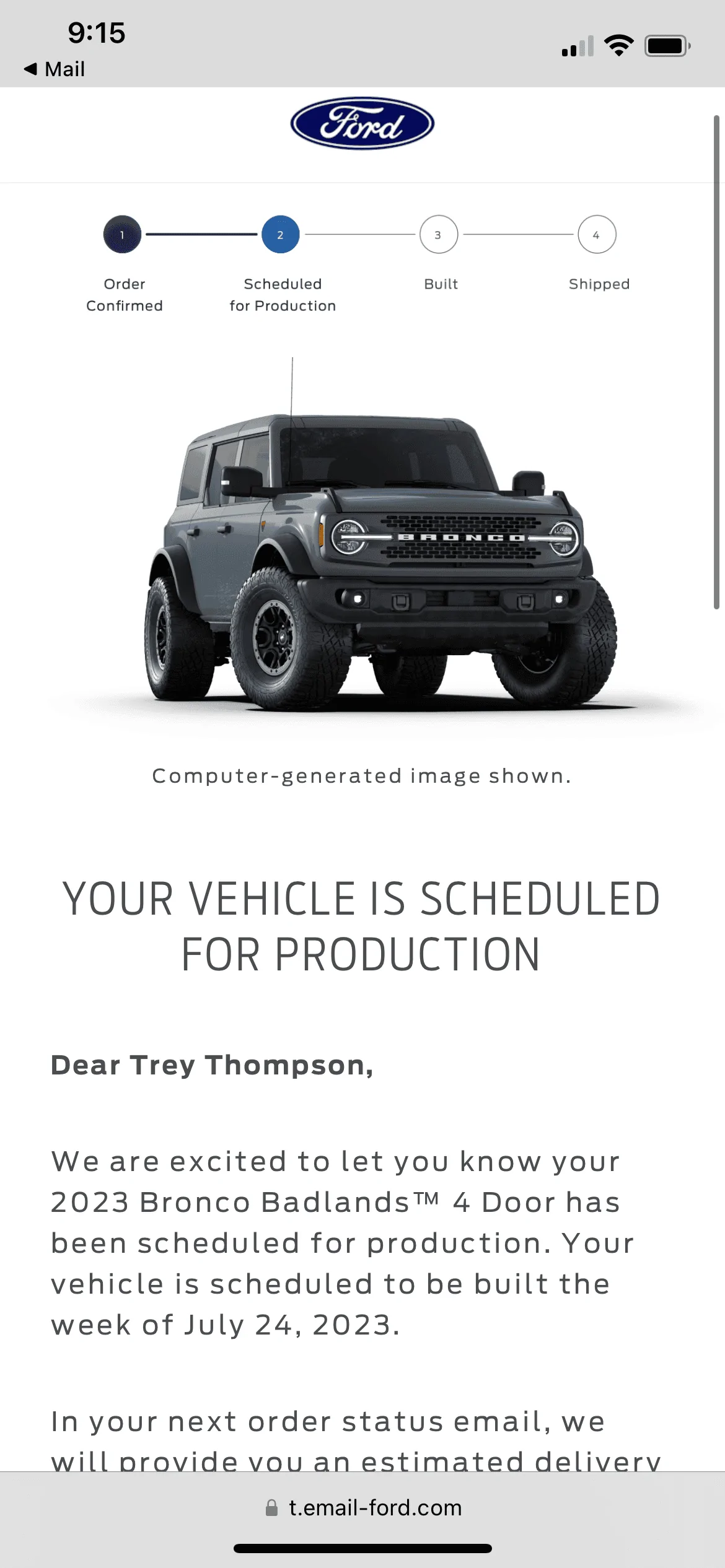 Ford Bronco 📬 6/1/23 Scheduling Emails Now Arriving IMG_2798