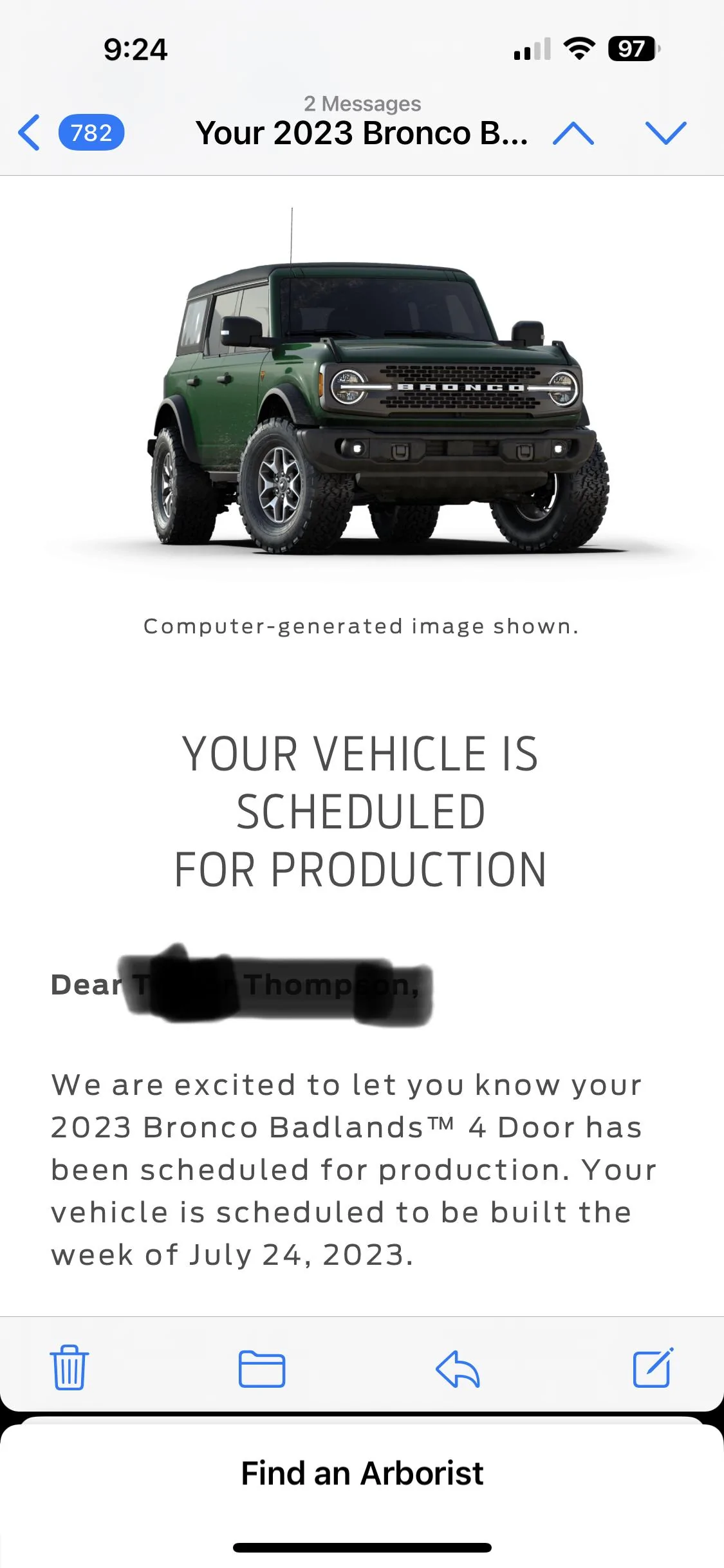 Ford Bronco 📬 6/1/23 Scheduling Emails Now Arriving IMG_7477