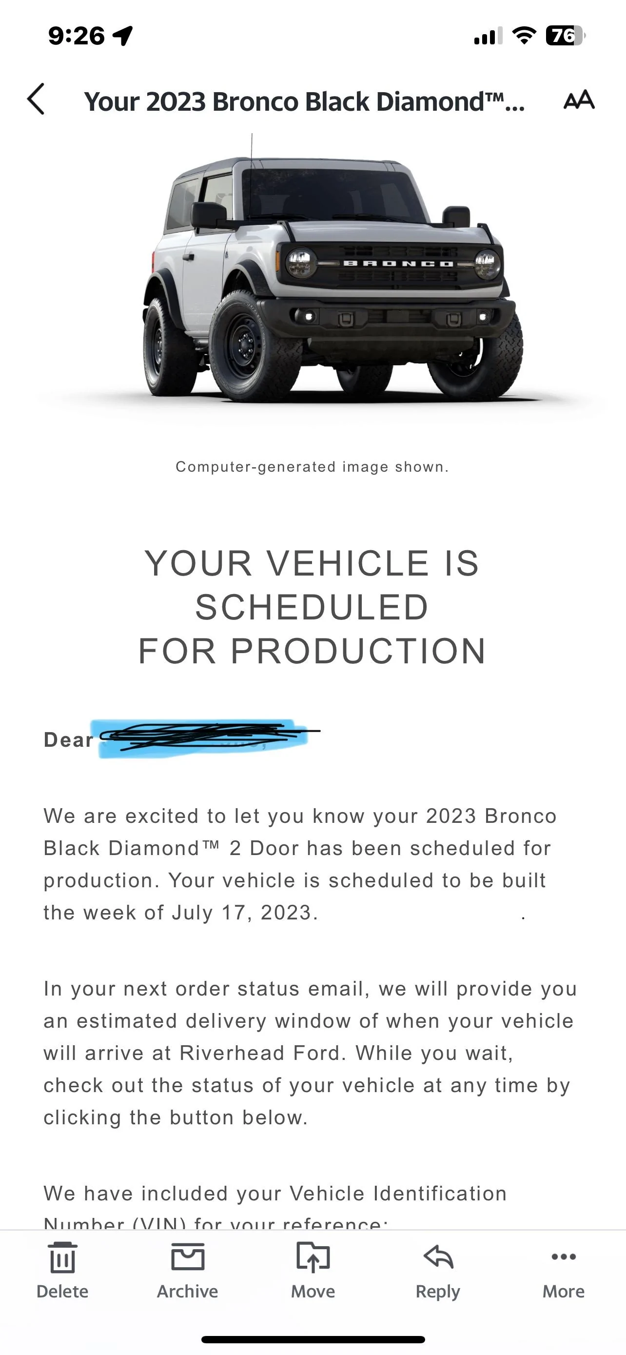 Ford Bronco 📬 6/1/23 Scheduling Emails Now Arriving IMG_4523