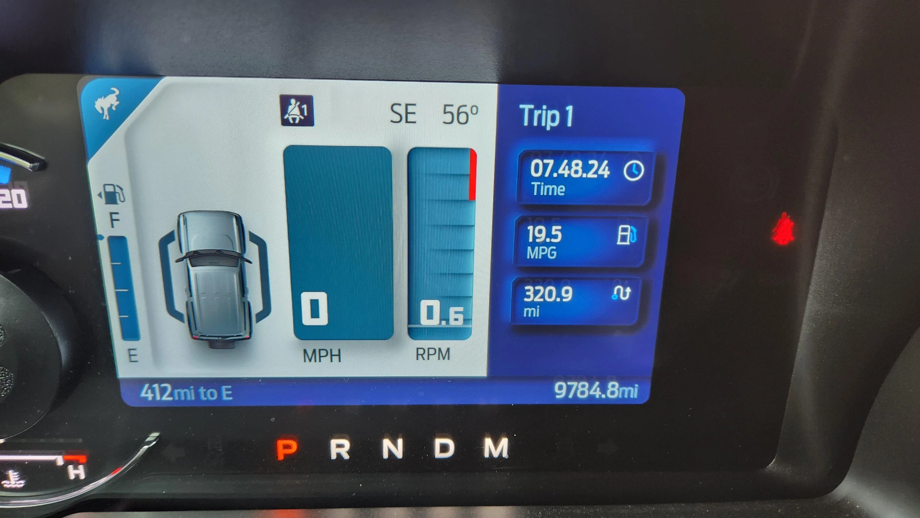 Ford Bronco Post your max range upon fillup especially above 400 20230514_131235