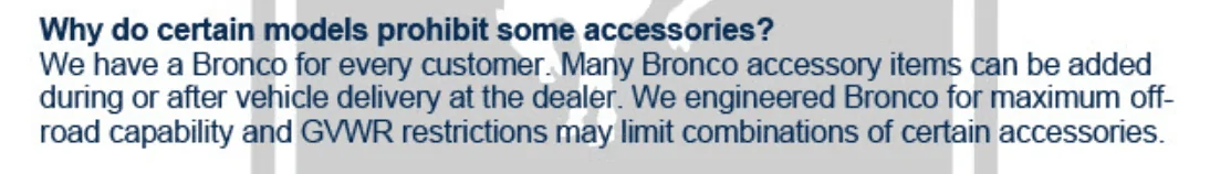 Ford Bronco Can’t get items with 2.7L or Squatch package? 1603470208323