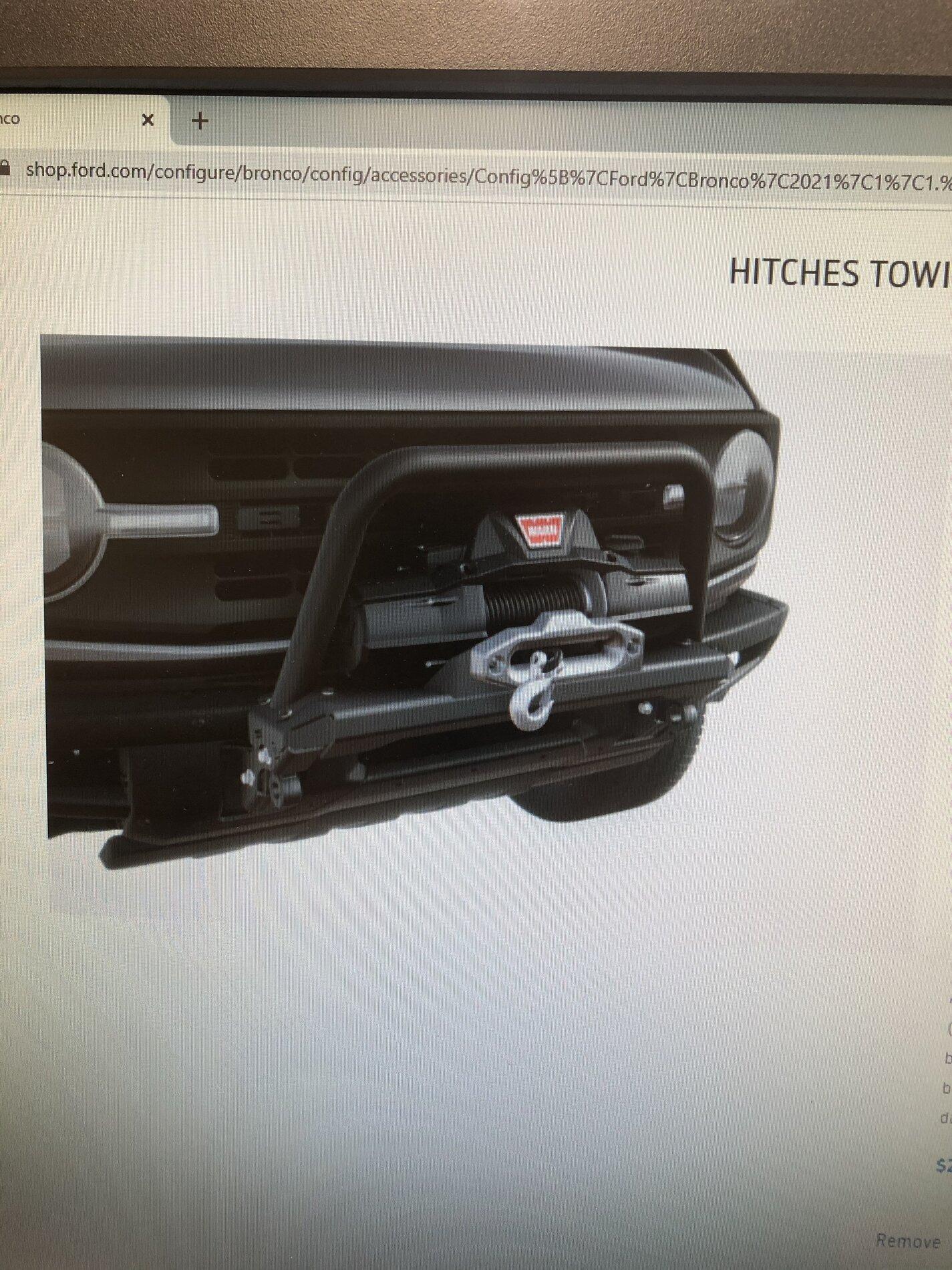 Ford Bronco BRUSH GUARD ON WINCH 588F1CEC-3F06-4FEB-BCB7-D716B44FD66A