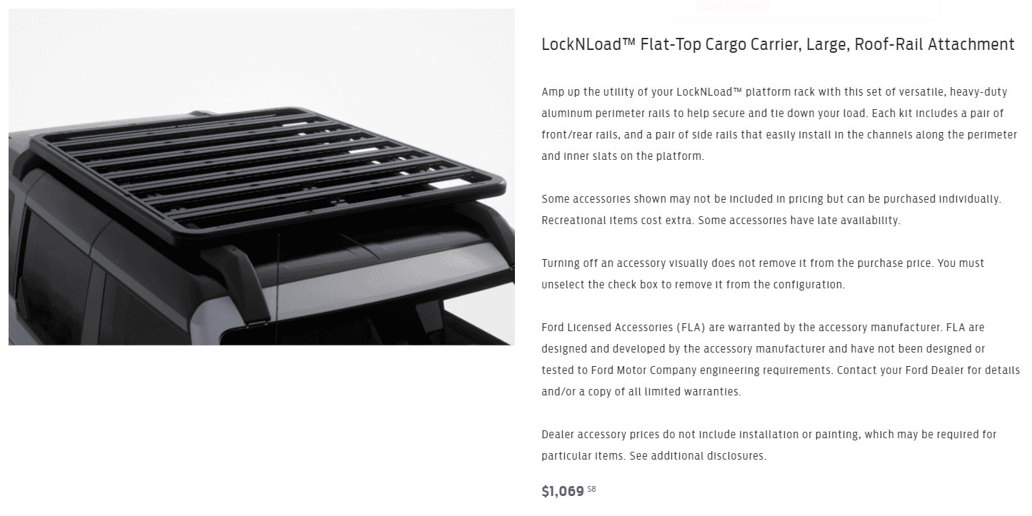 Ford Bronco Roof rack ?  attachment only for lock and load 1603476791462