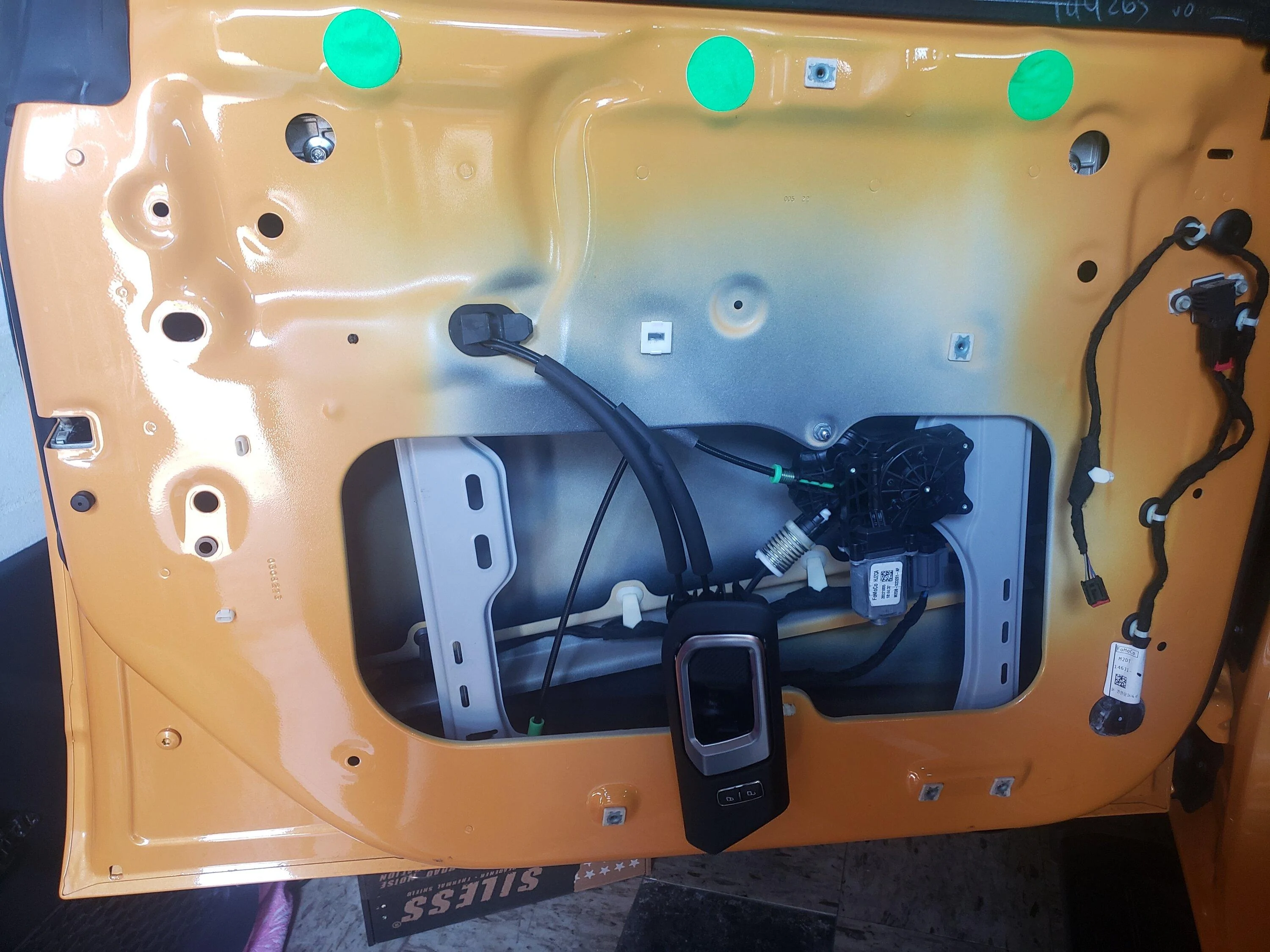 Ford Bronco Time to lower the road noise / NVH sound level - my DIY sound deadening material install project 20230606_181749