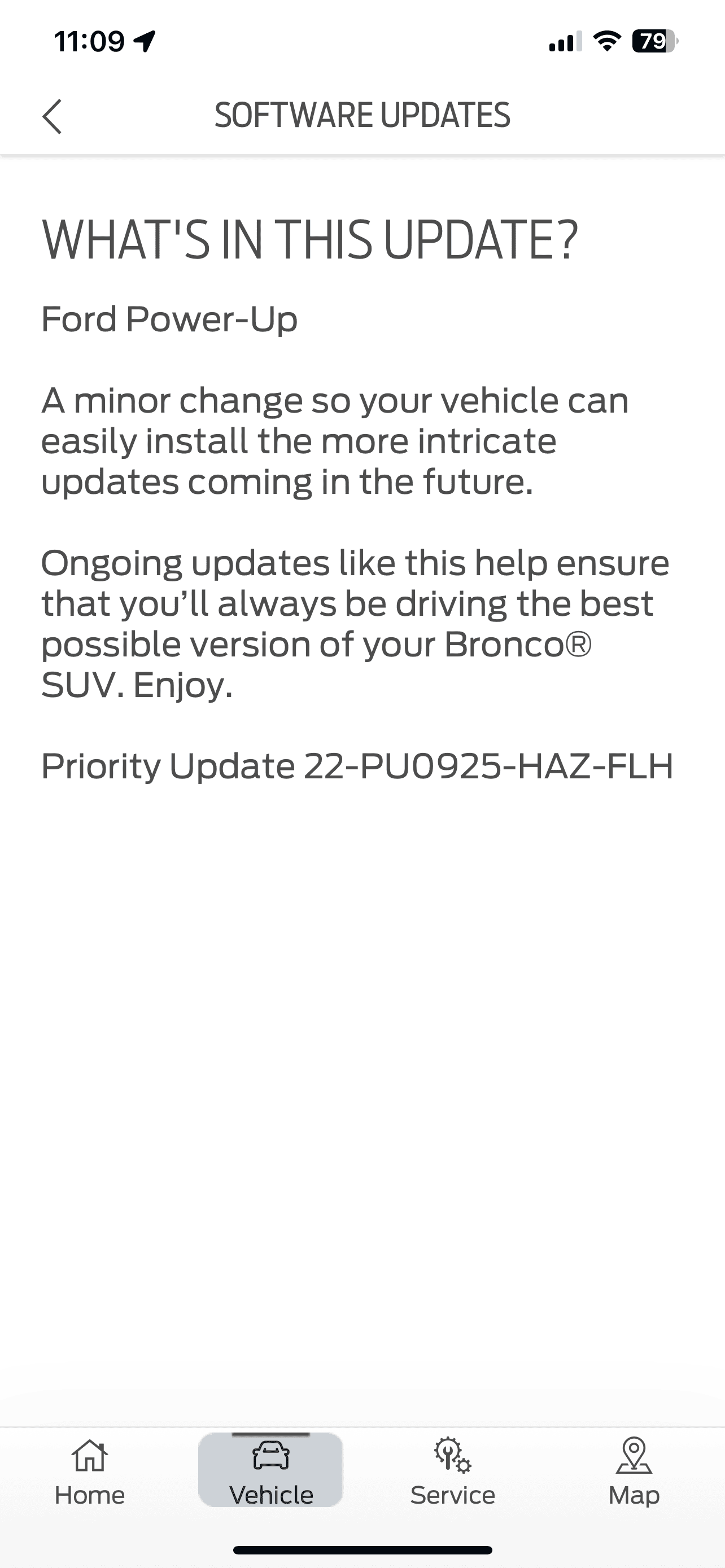 Ford Bronco Update from software update Ford power-up 1.6.0 IMG_9141