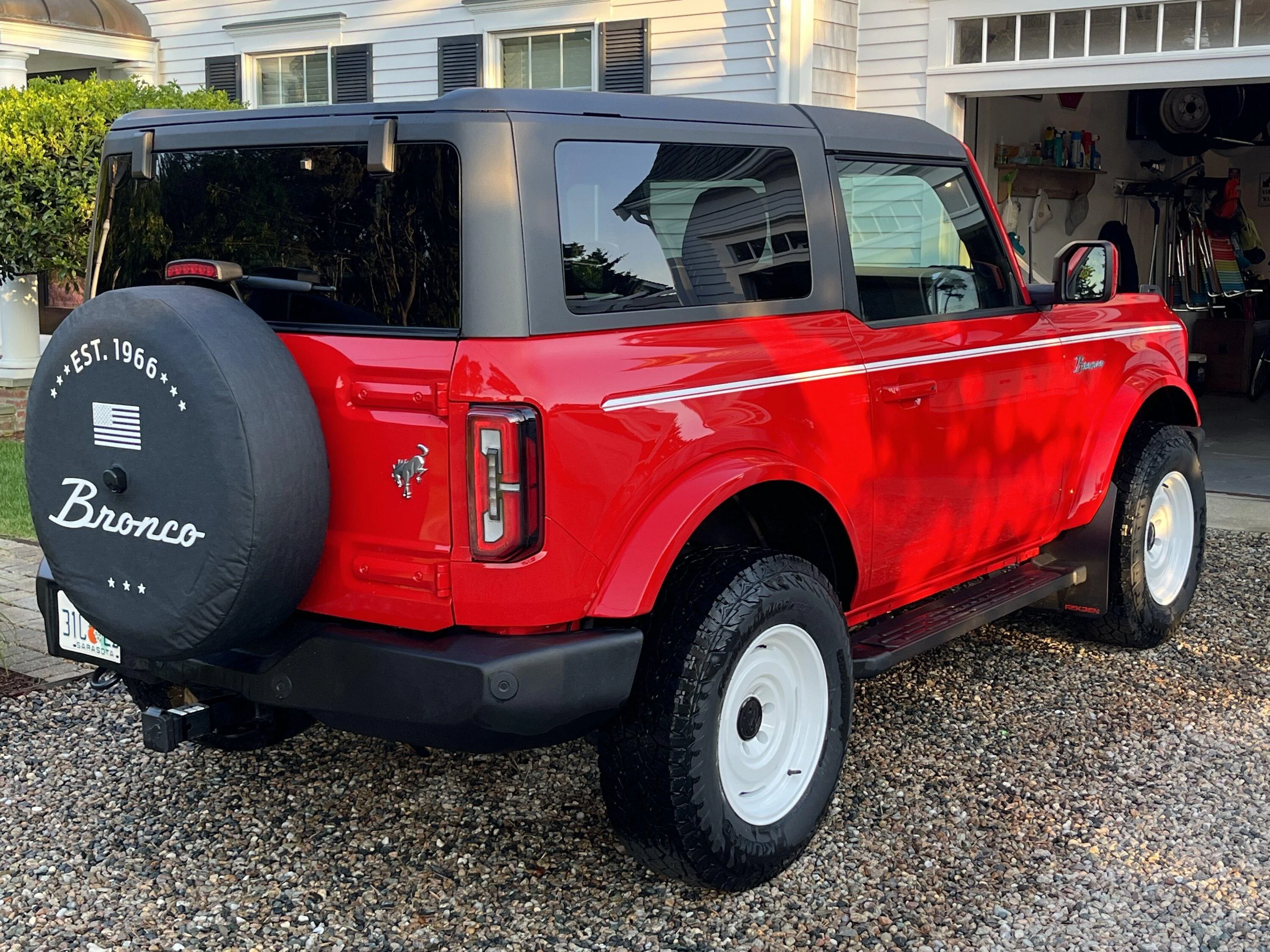 Ford Bronco Race Red "Heritage" build Bronco rear vi