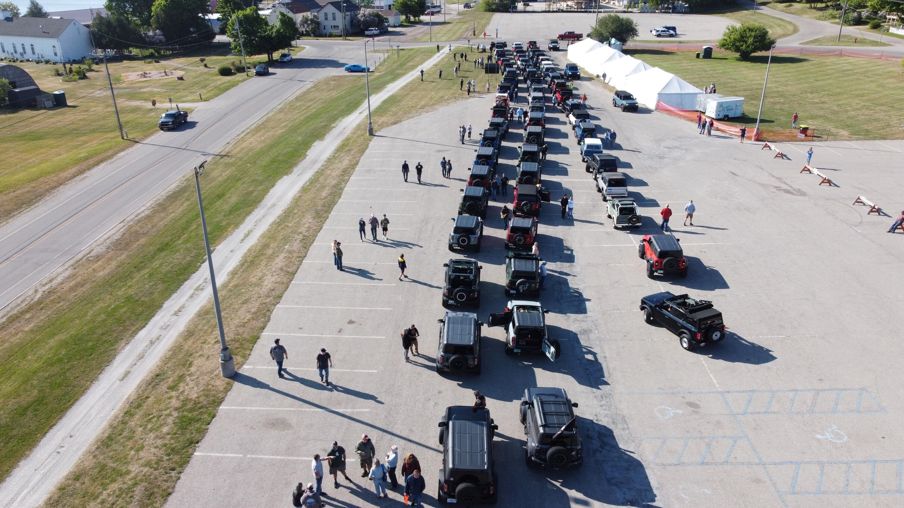 Ford Bronco 1st Annual Bronco The Mac Event (Michigan) featuring police-escorted drive, parade and trail rides DJI_0197.JPG