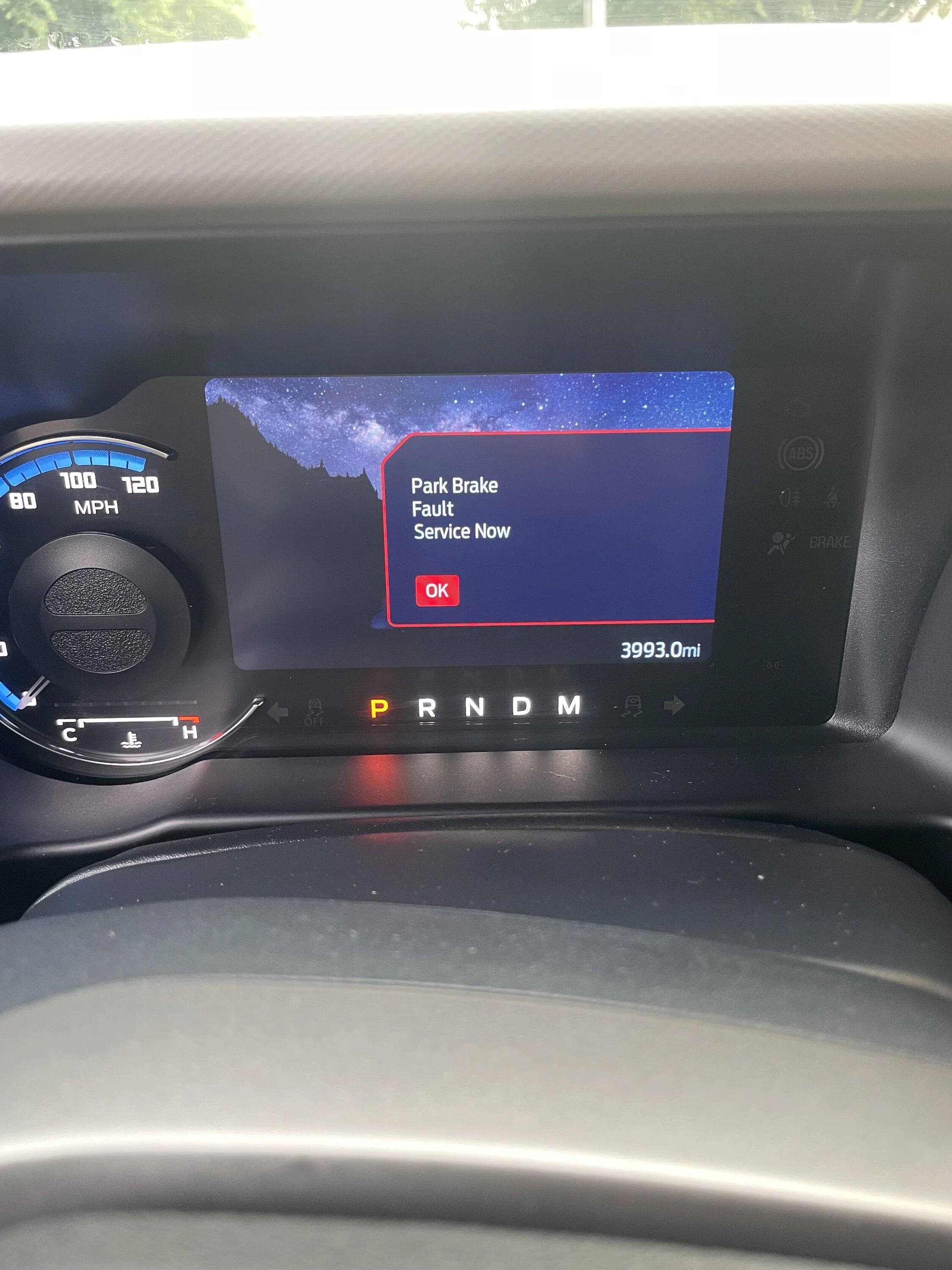 Ford Bronco "Parking Brake Failure" message before start-up IMG_5774