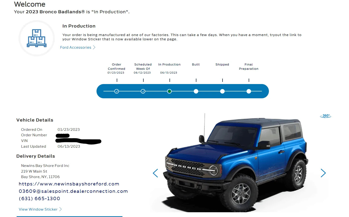 Ford Bronco 6/12/2023 Build Week 1686759250151