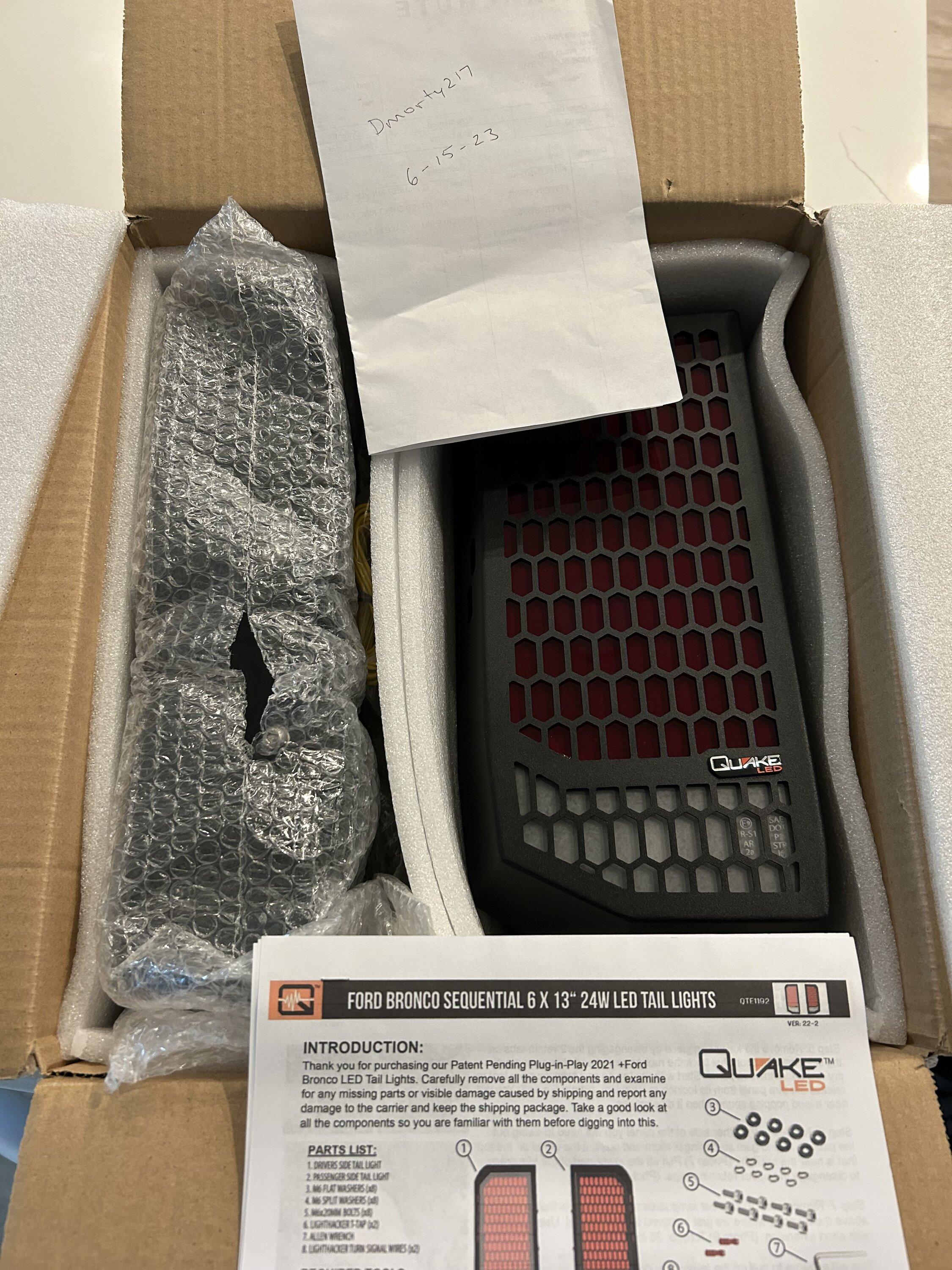 Ford Bronco Quake led tail lights IMG_4071