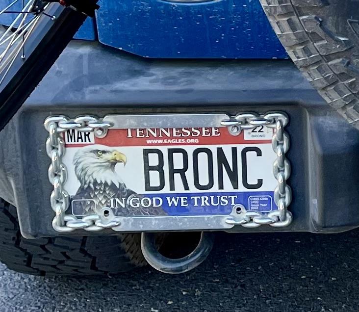 Ford Bronco License Plate IMG_0316